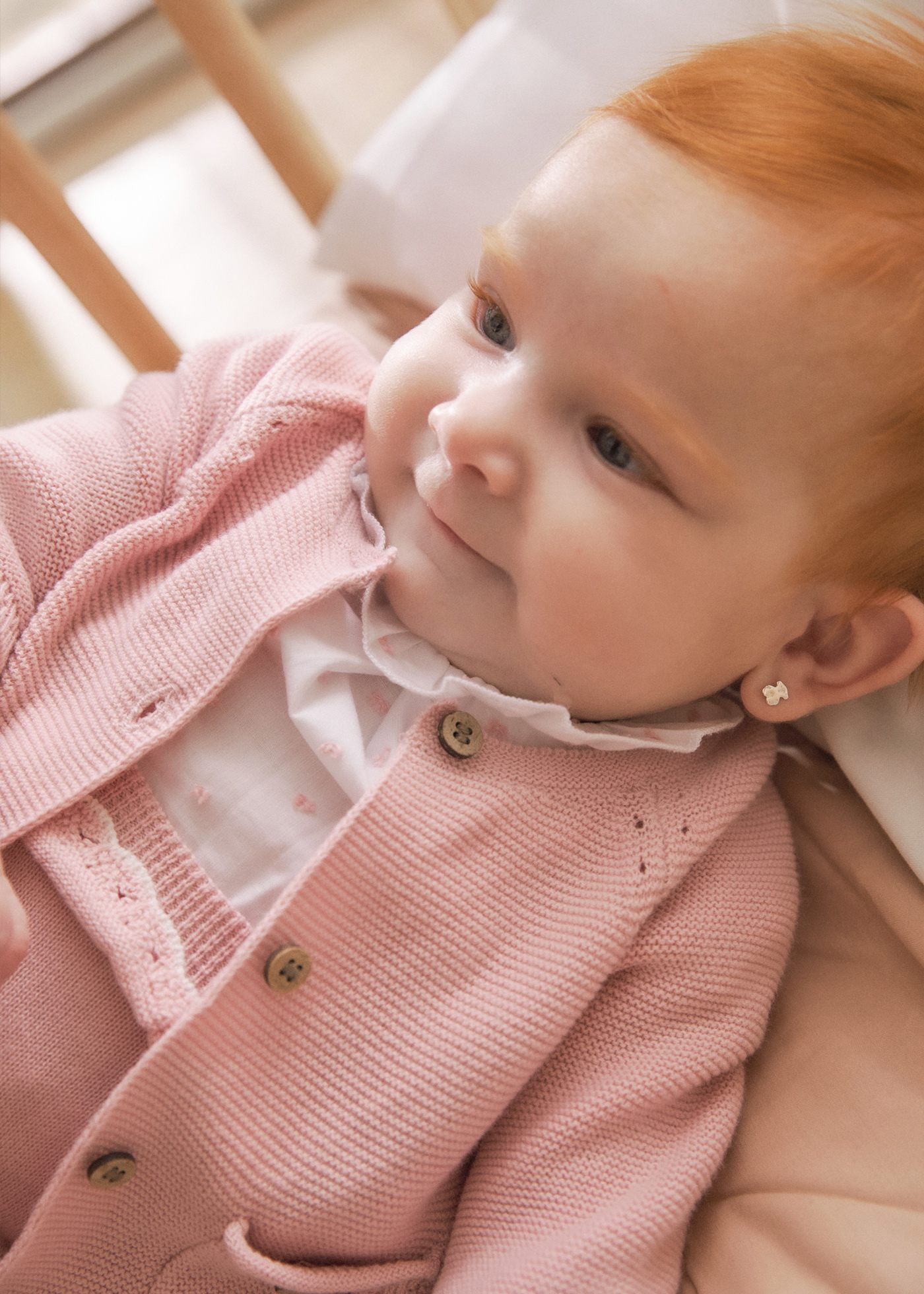 Cardigan tricot cu nasturi nou-nascut
