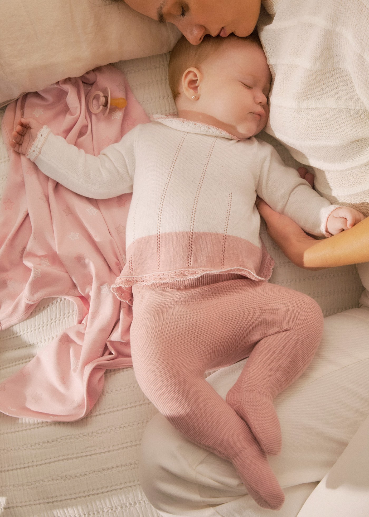 Completo ghettina e maglioncino maglia neonata