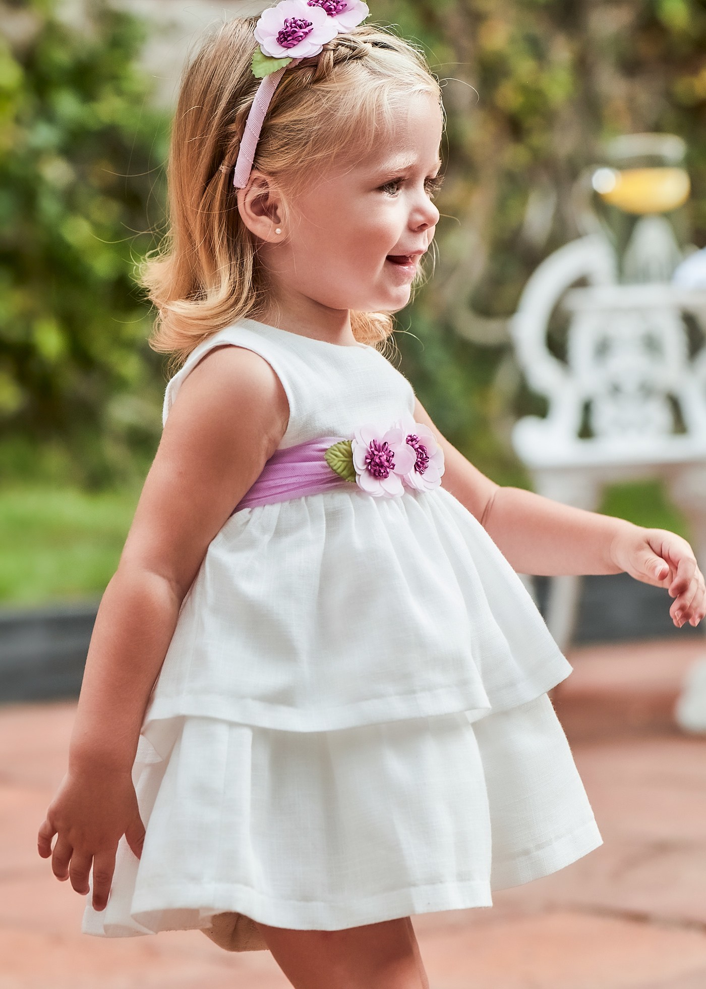 Robe avec ceinture florale bébé