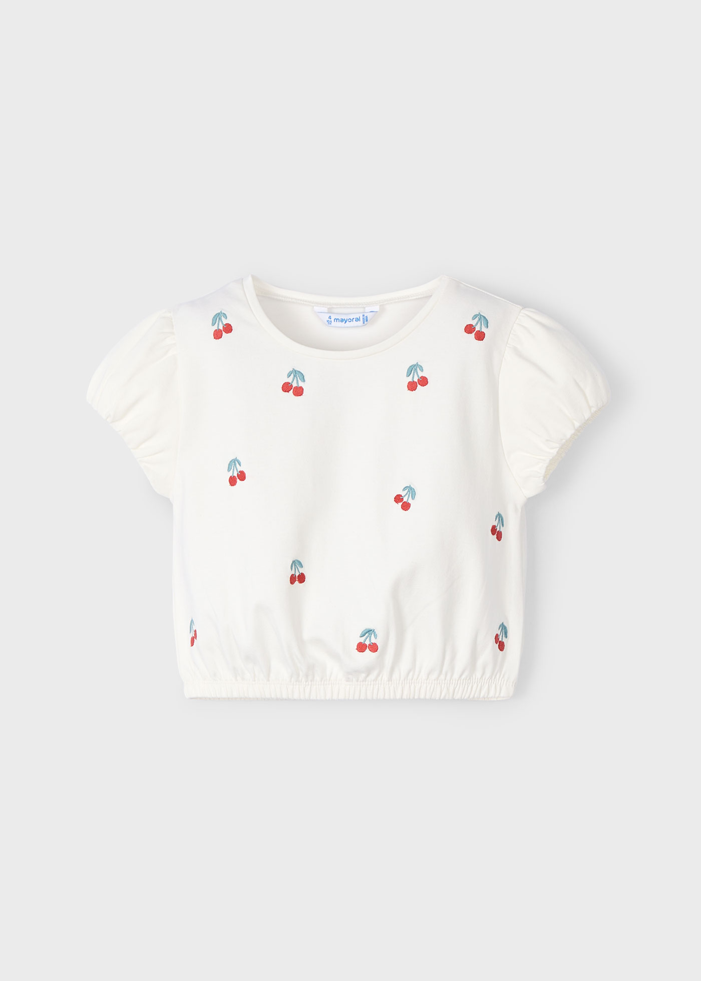 Playera cerezas bordadas niña