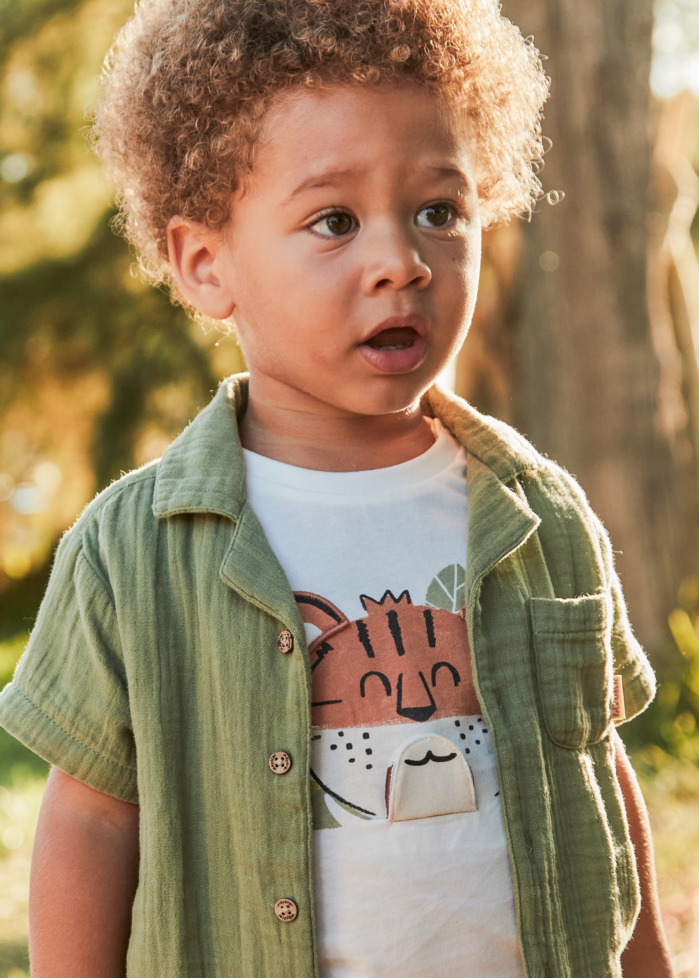 T-shirt interativa tigre bebé