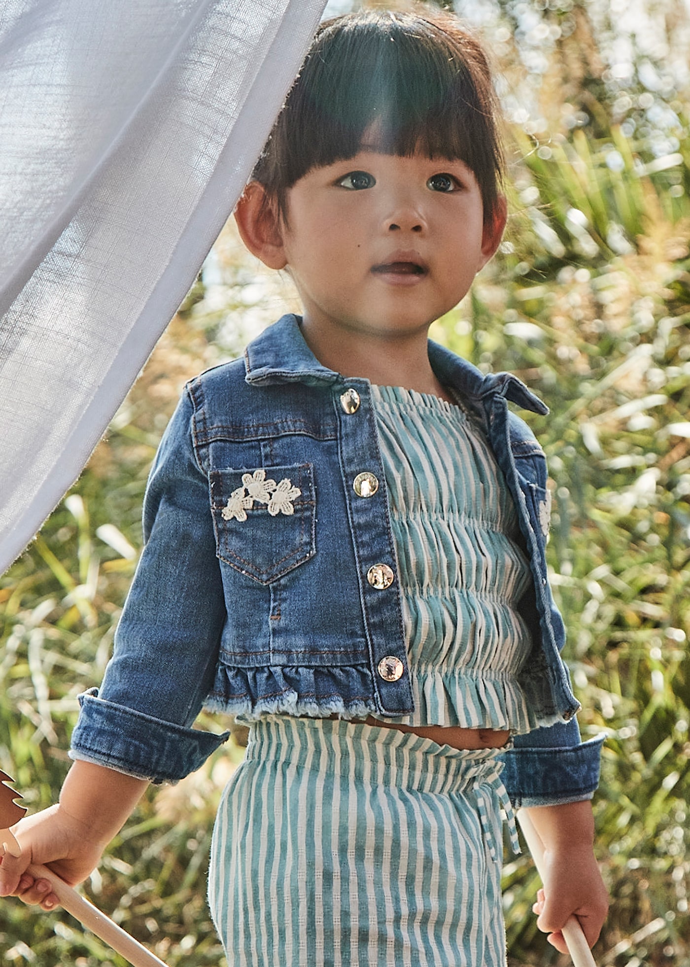 Baby ruffle denim jacket