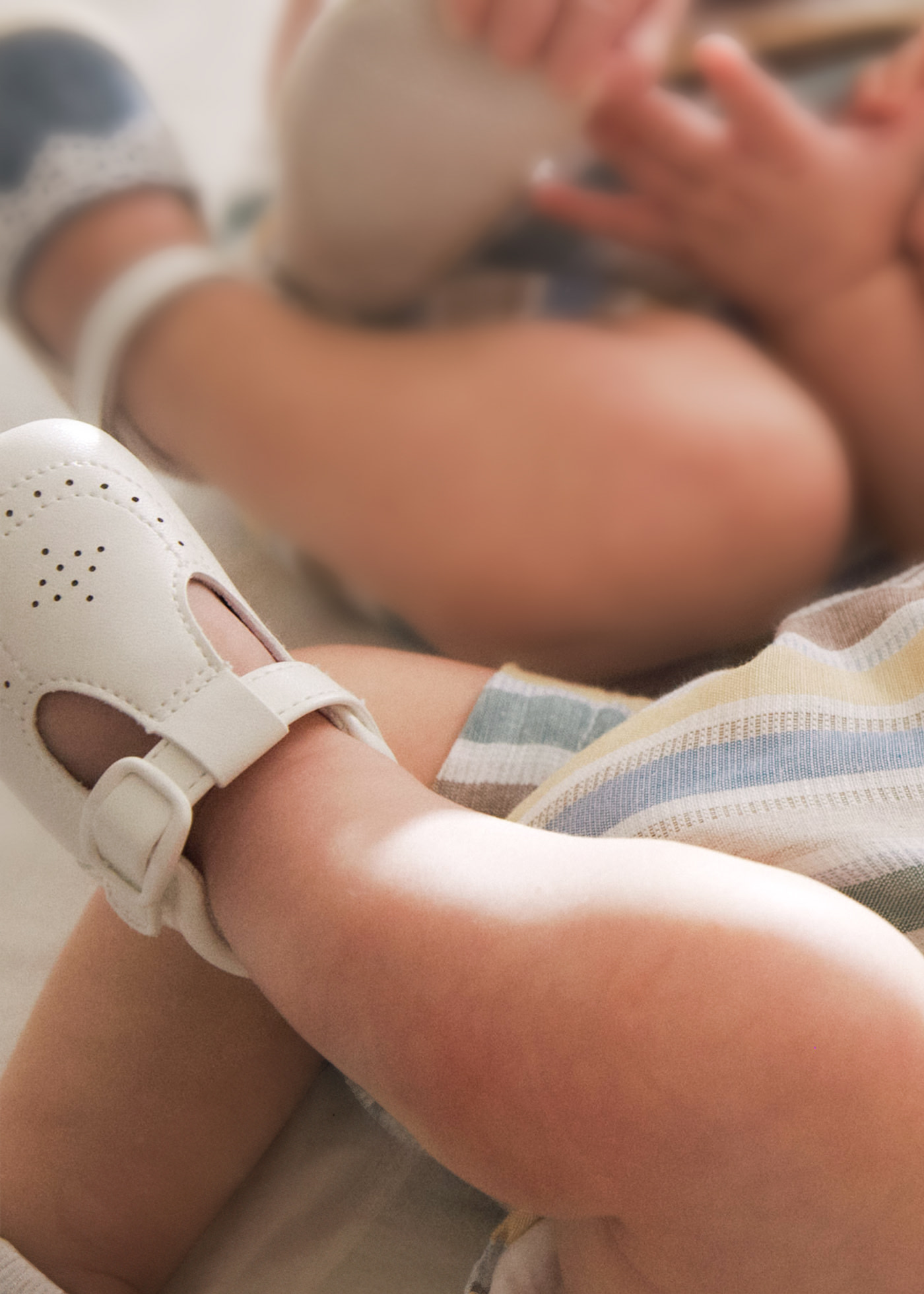 Newborn boy openwork t-bar shoes