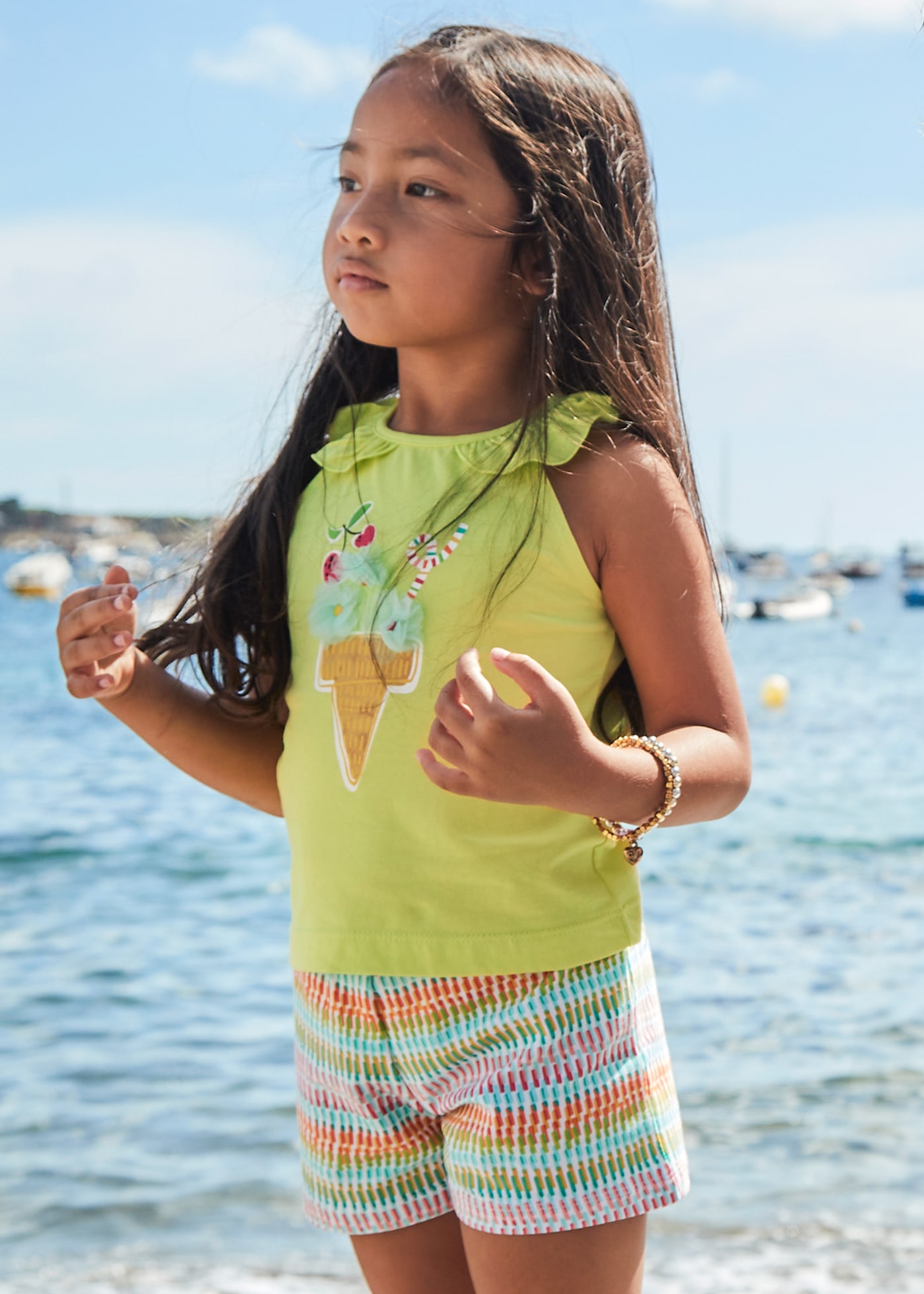 Conjunto pantalón corto y camiseta helado niña