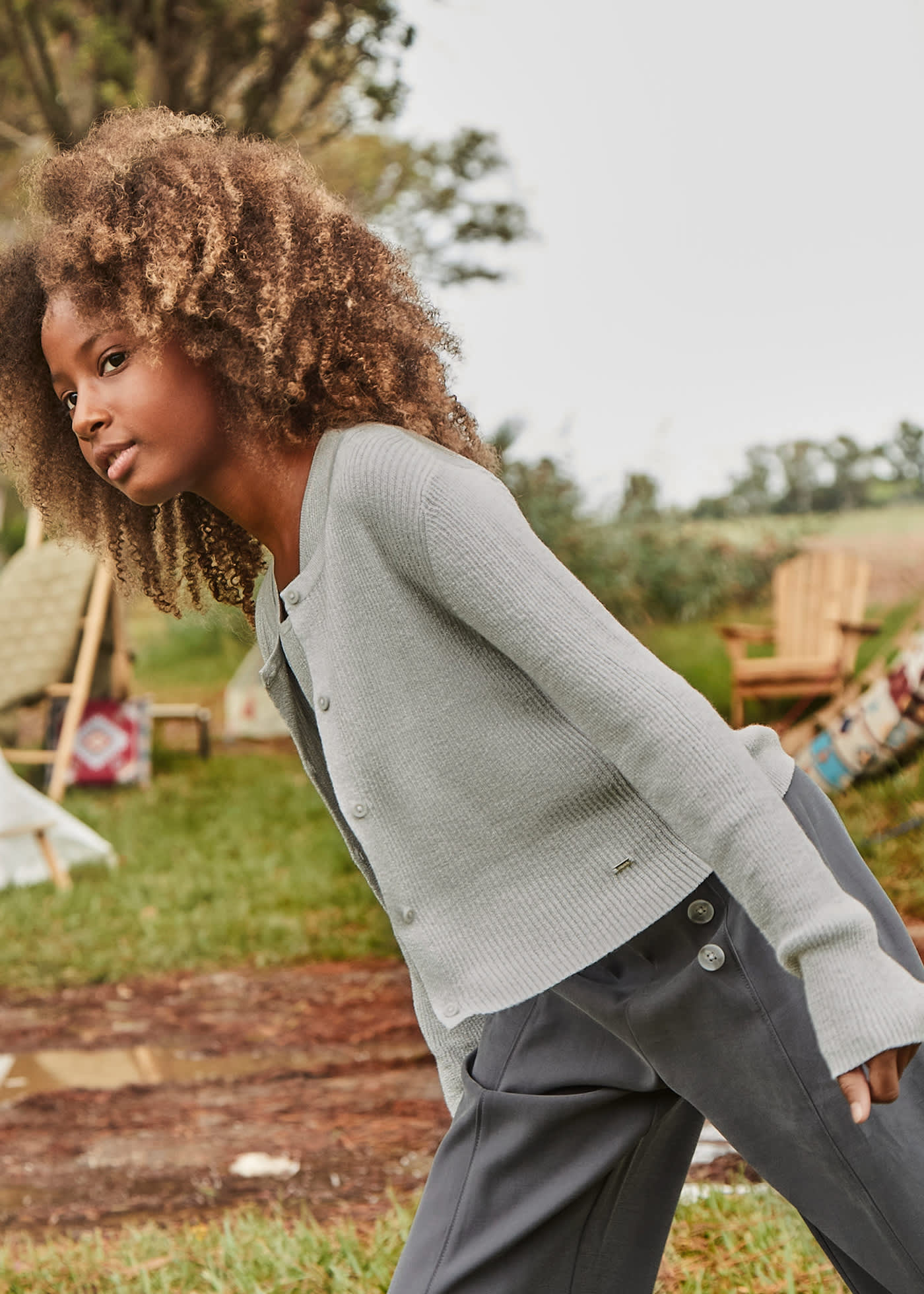 Cardigan en maille côtelée fille