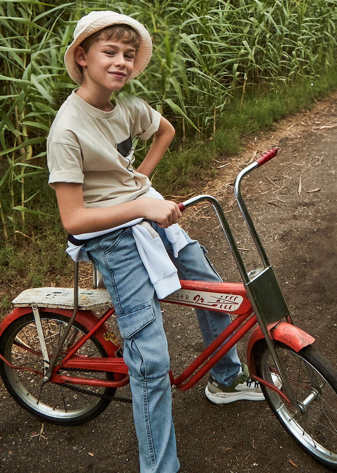 Pantalone jeans cargo ragazzo