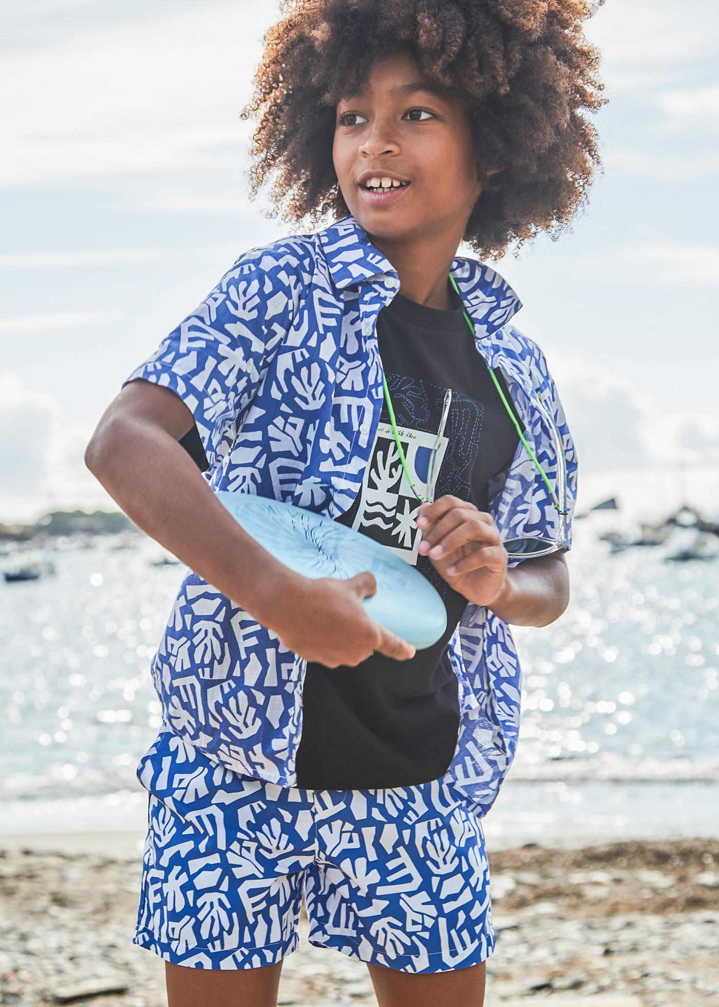 Boy Printed Bermuda Swim Trunks