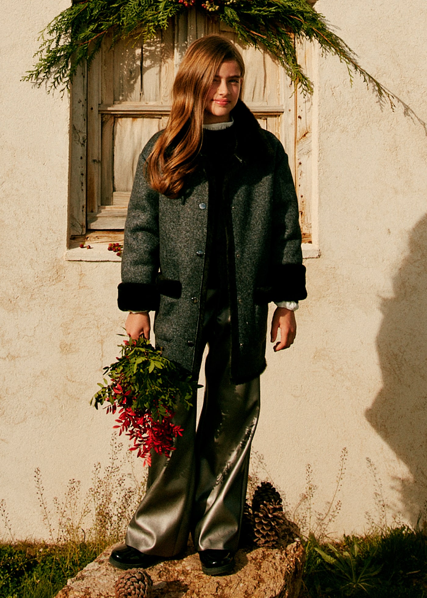 Manteau à double face fille