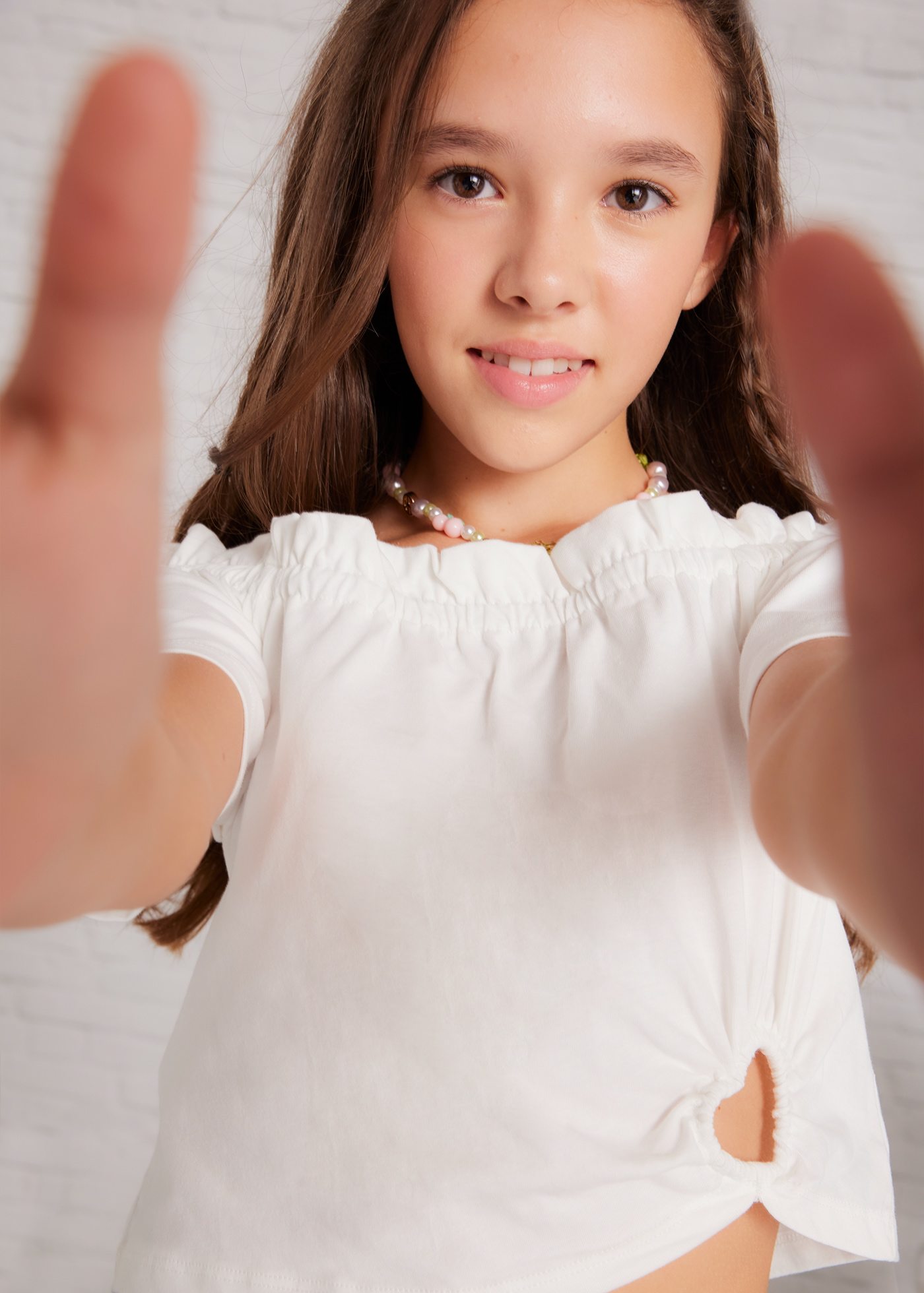 Maglietta dettaglio cuore ragazza