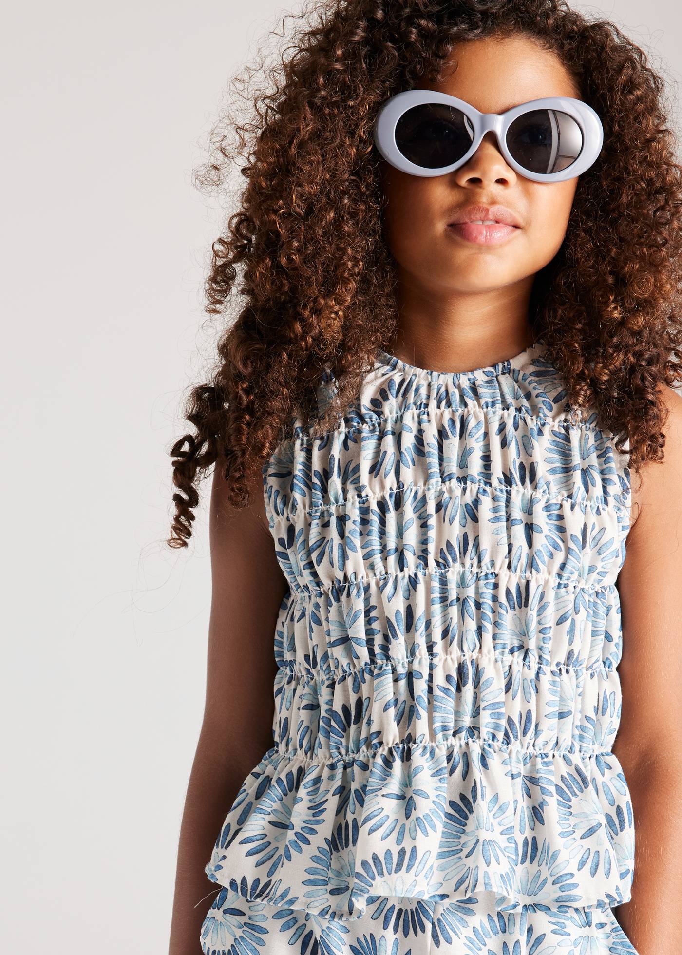 Girl Printed Smocked Top