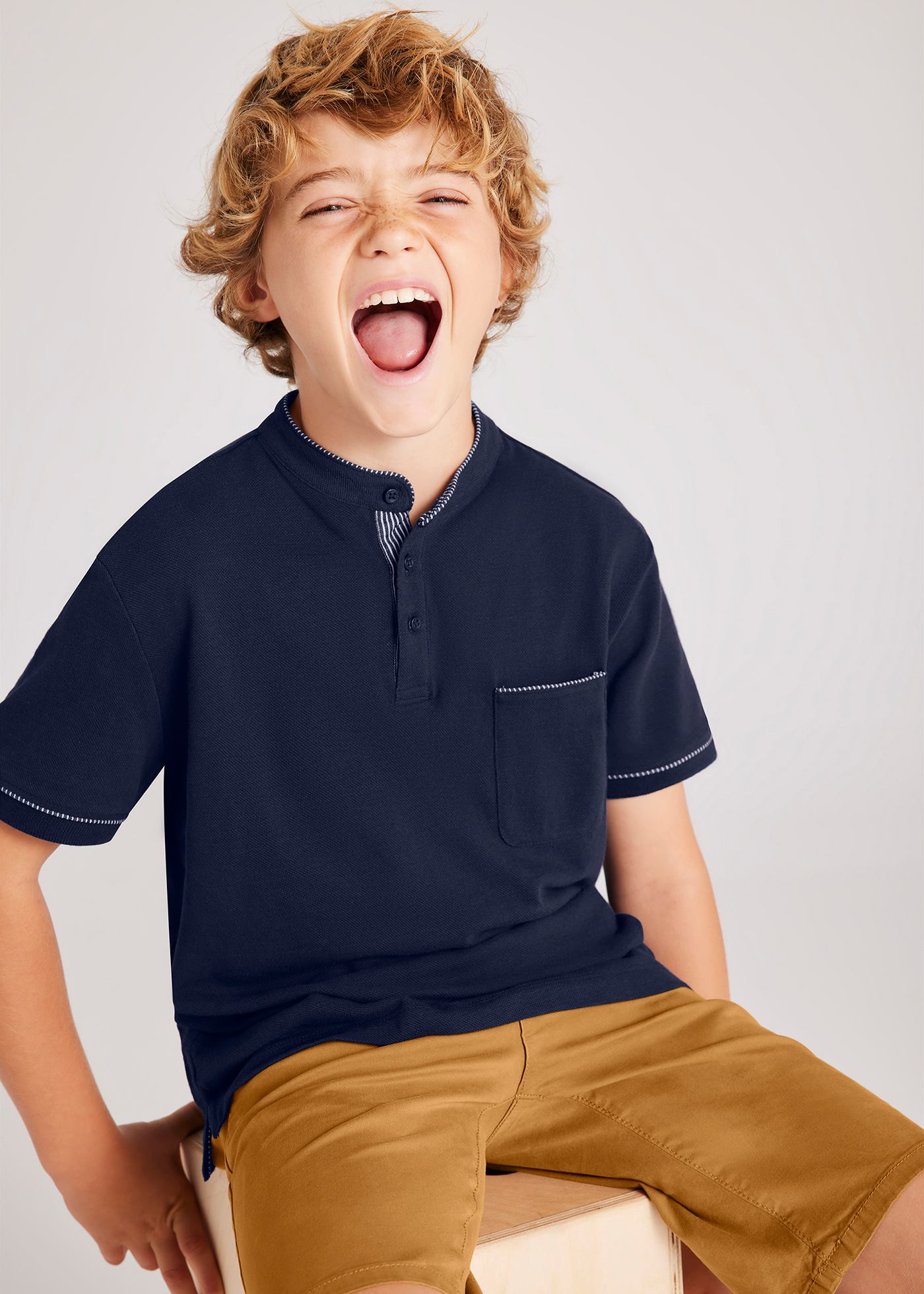 Polo colletto coreana ragazzo