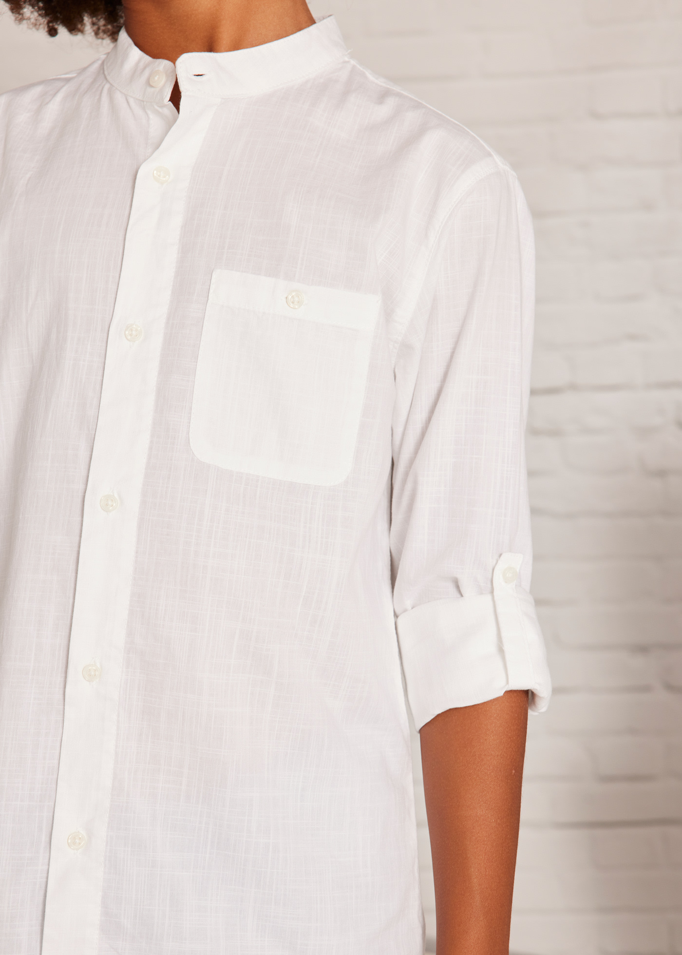 Camicia manica lunga colletto coreana ragazzo