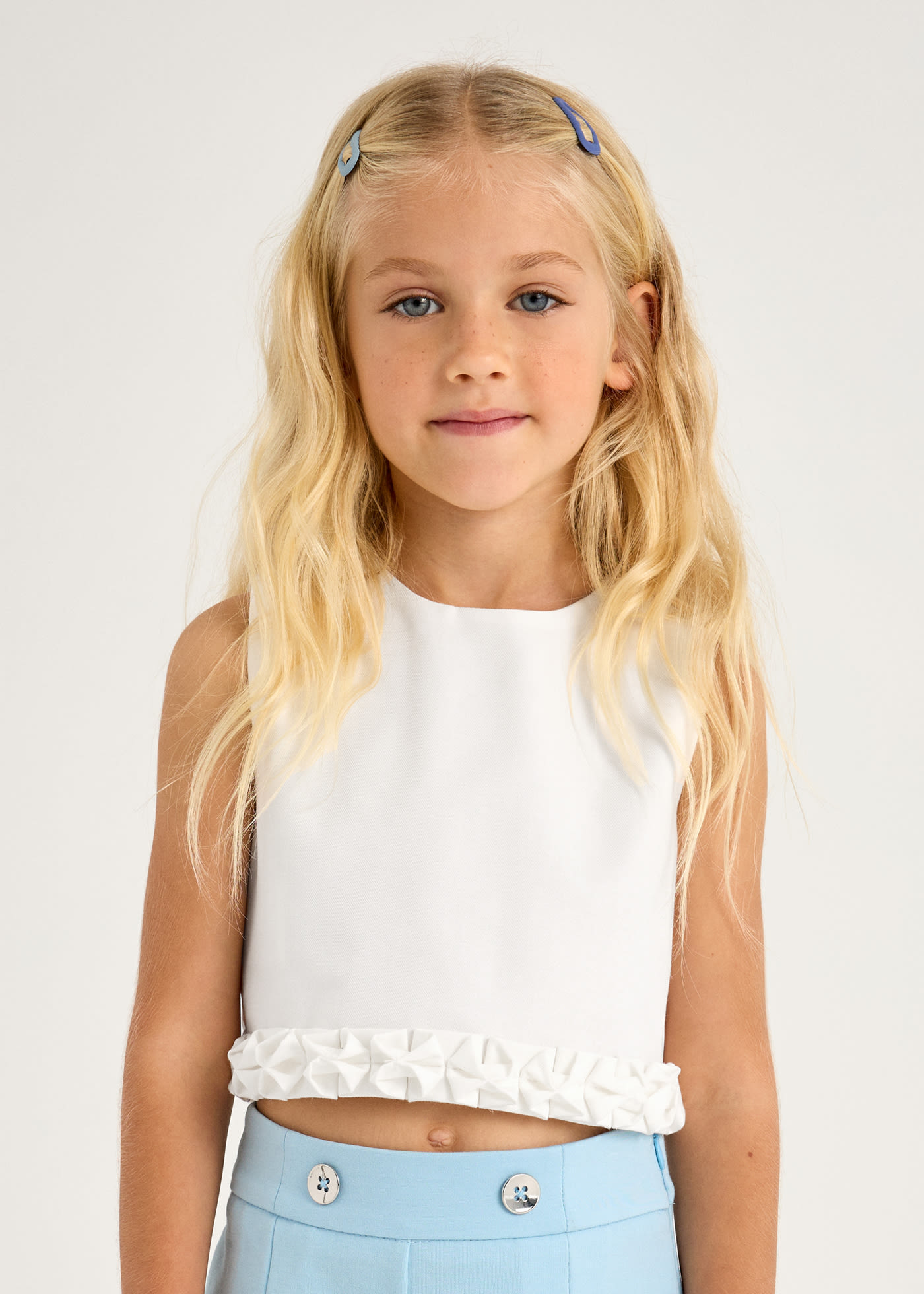 Top dettagli plissettati bambina