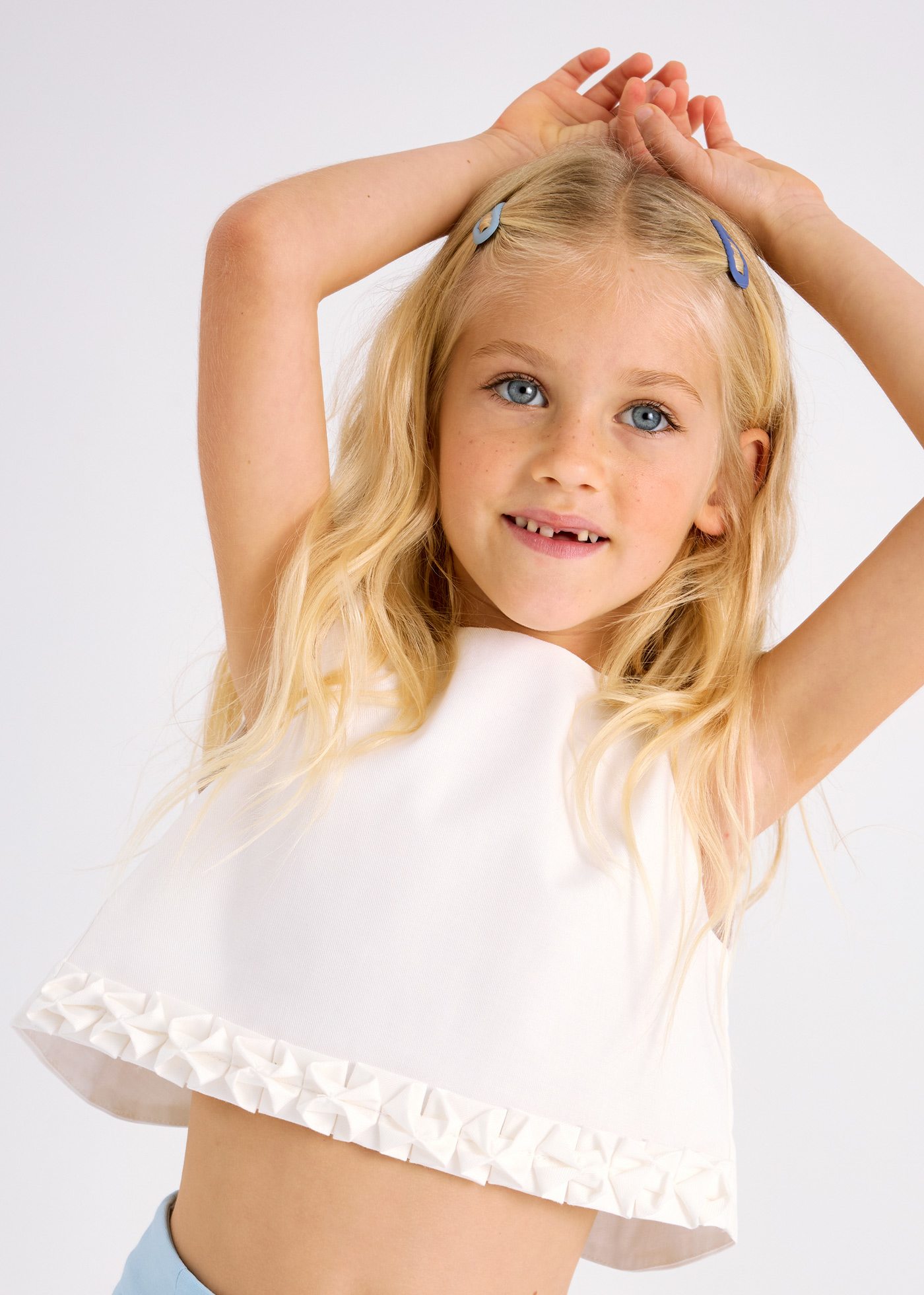 Top dettagli plissettati bambina