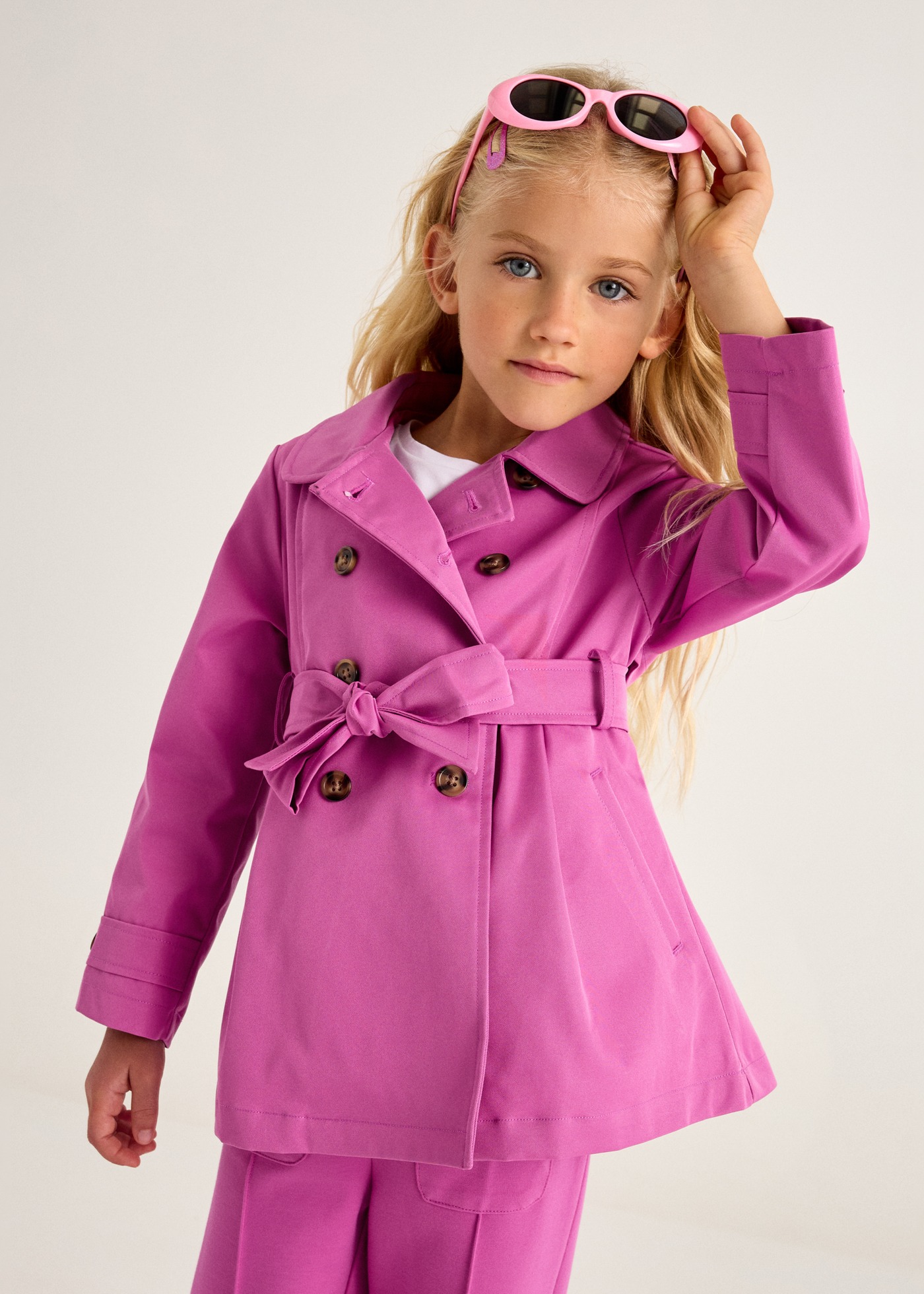 Girl Belted Trench Coat