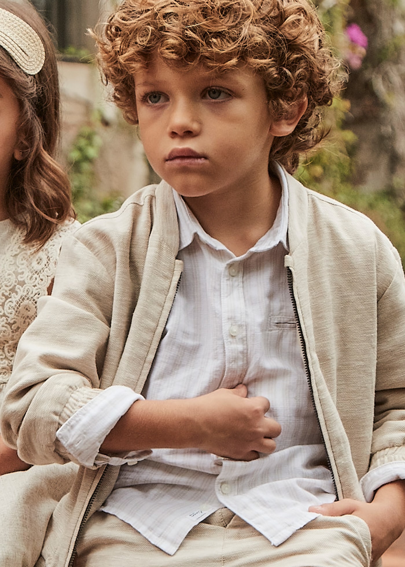 Boy long sleeved linen shirt