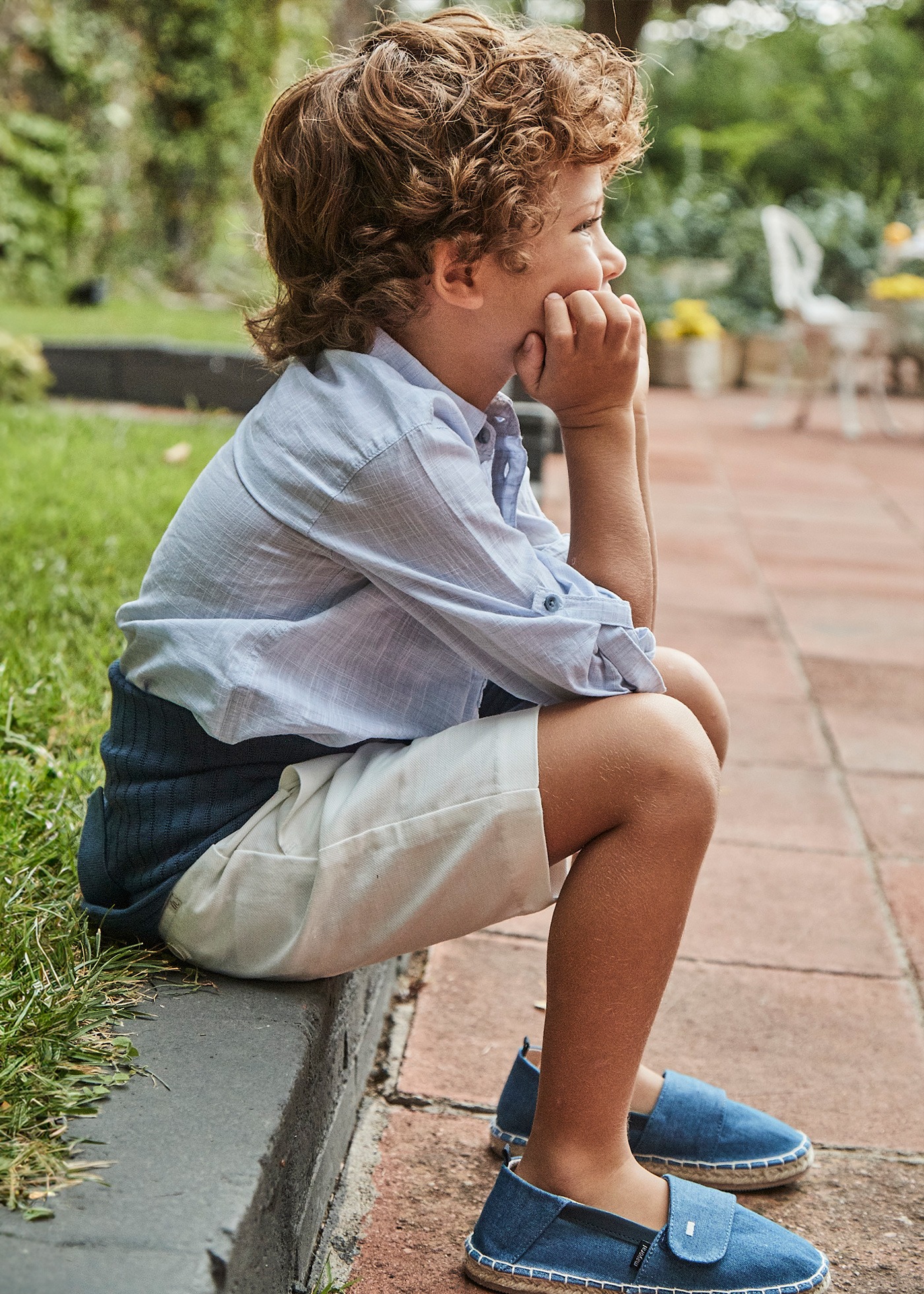 Bermudas elegantes com linho menino