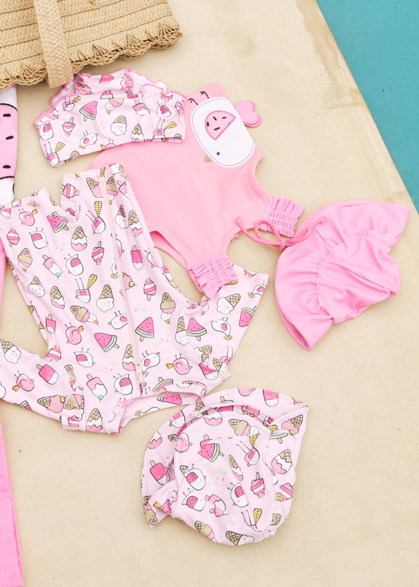 Set baie cu palarie si protectie solara nou-nascut