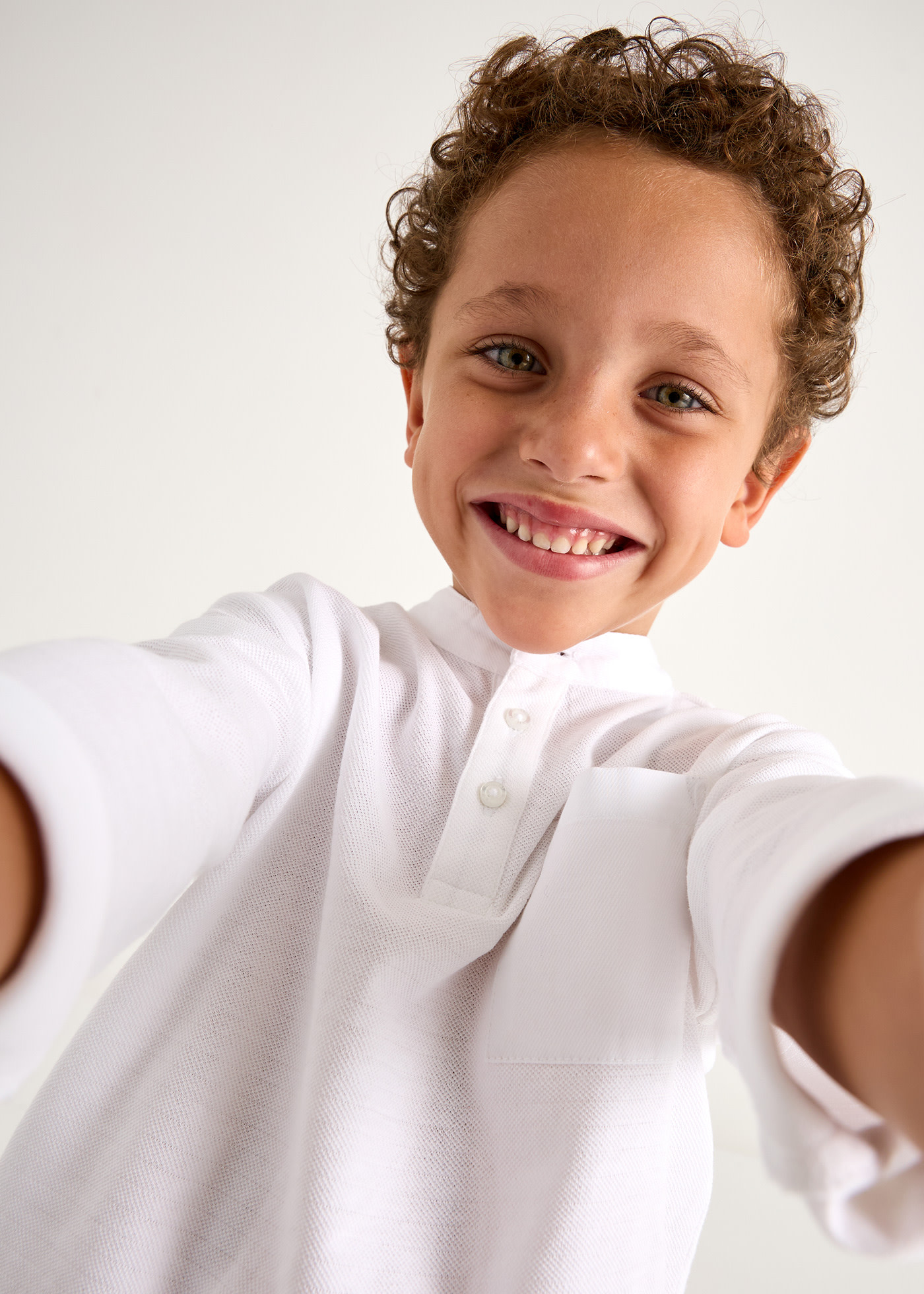 Langarm Poloshirt Maokragen Jungen