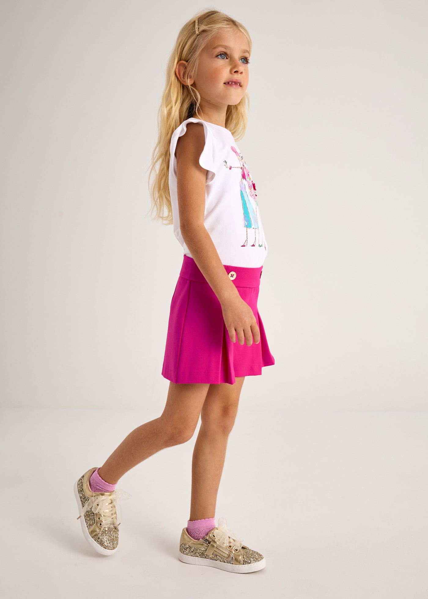 Pantalón corto fuelles niña