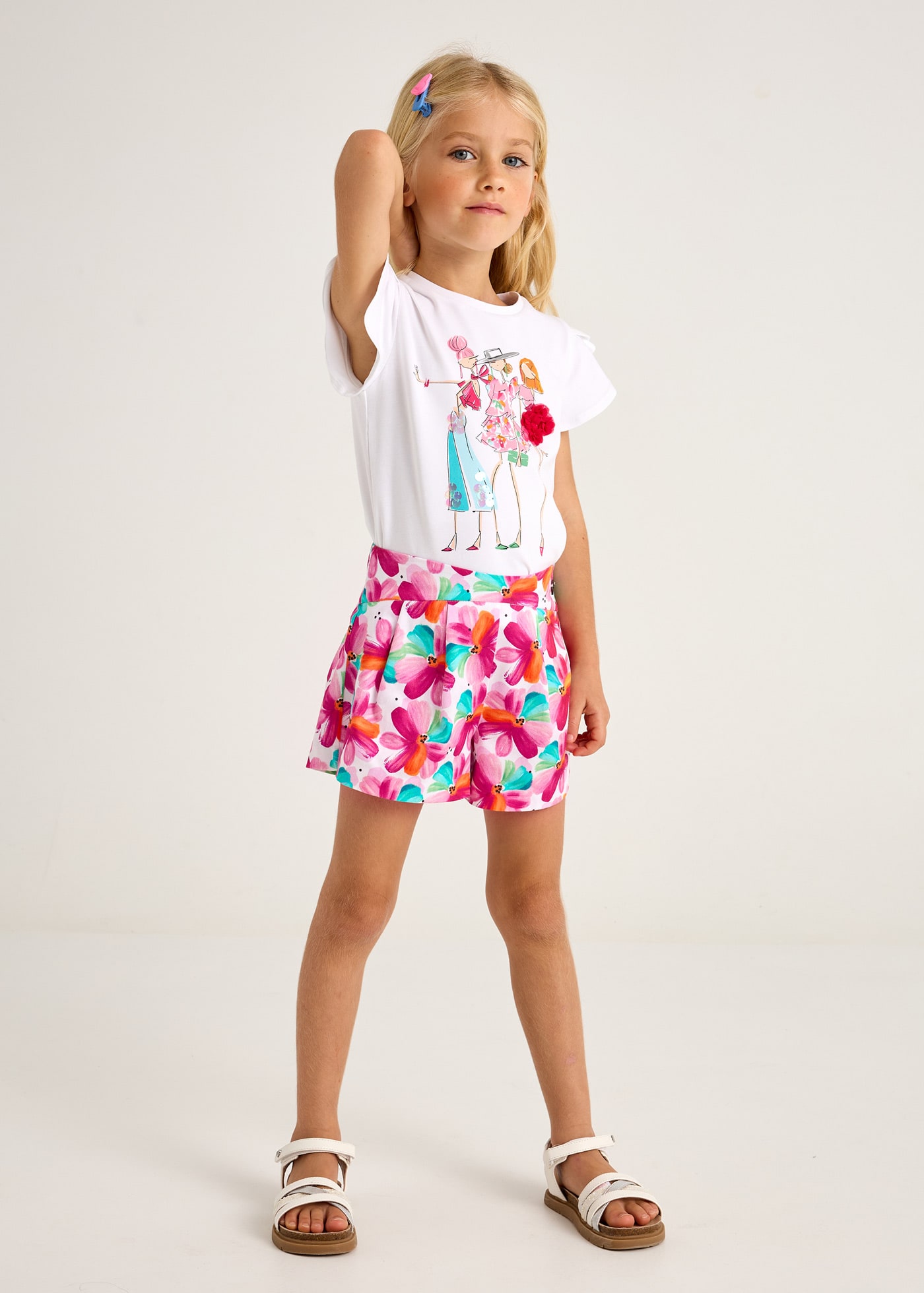 Gonna pantalone stampato bambina