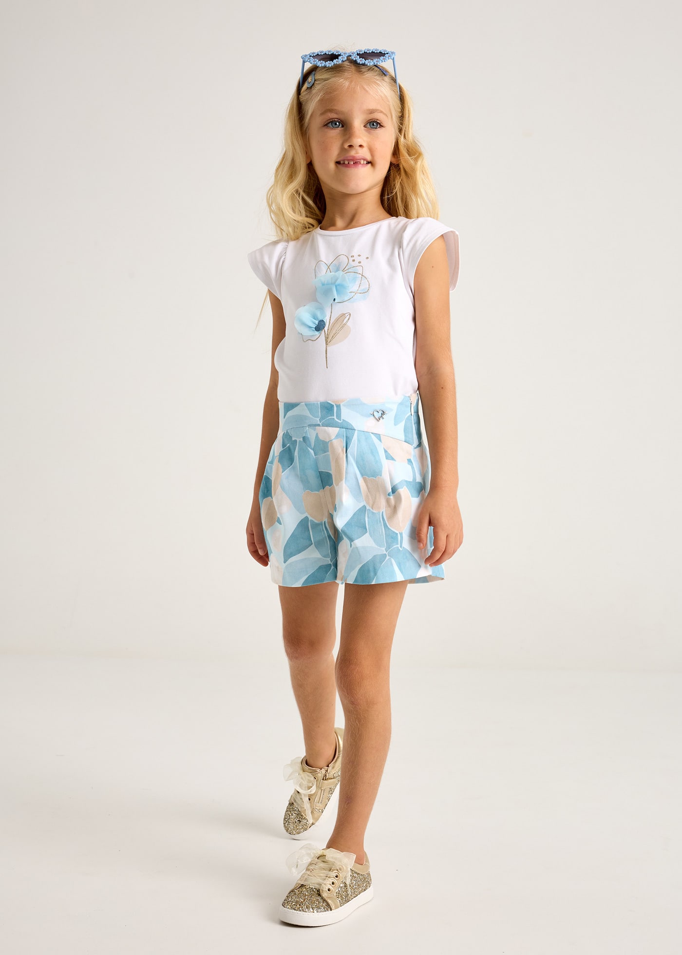 Gonna pantalone stampato bambina