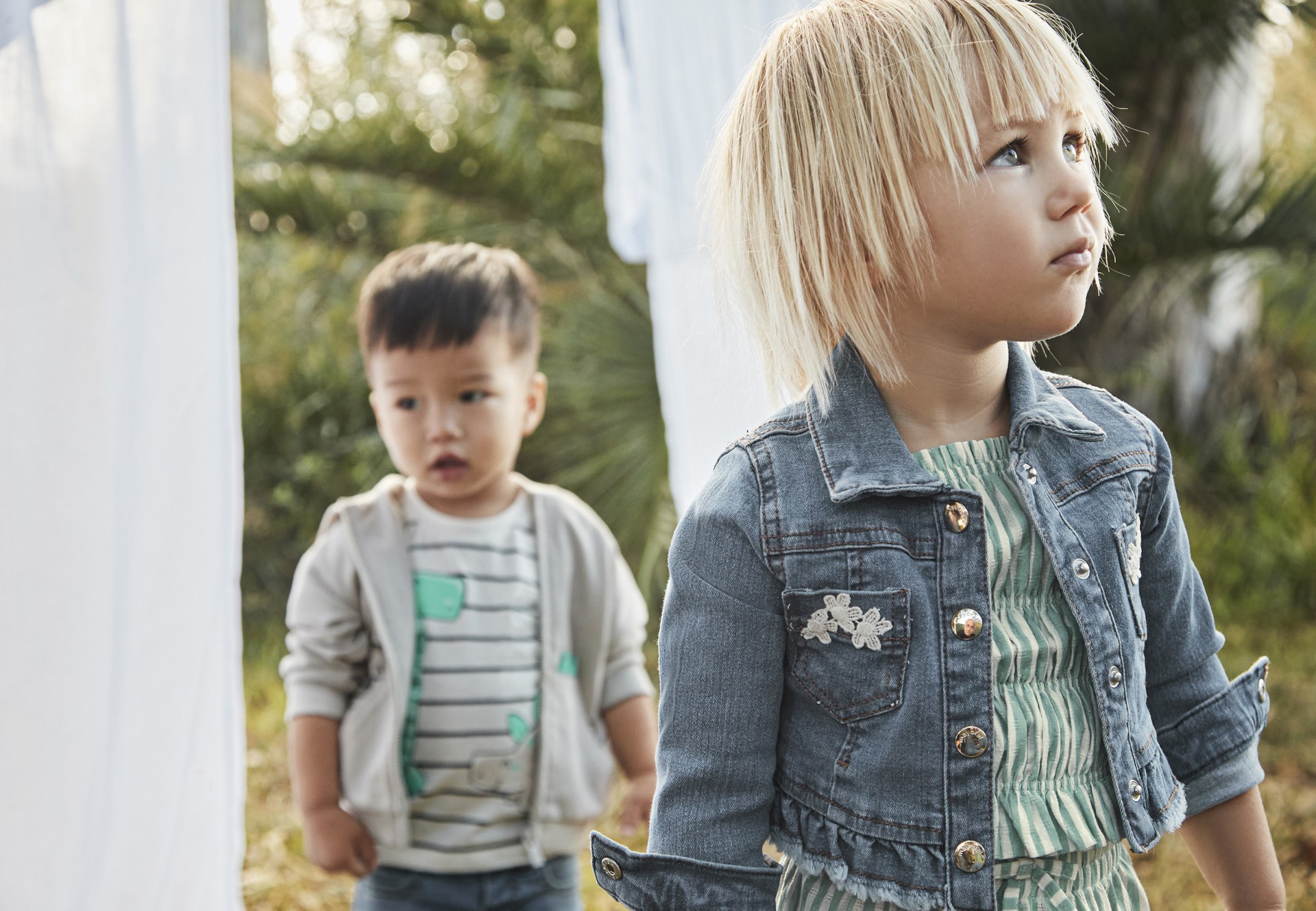 Baby ruffle denim jacket