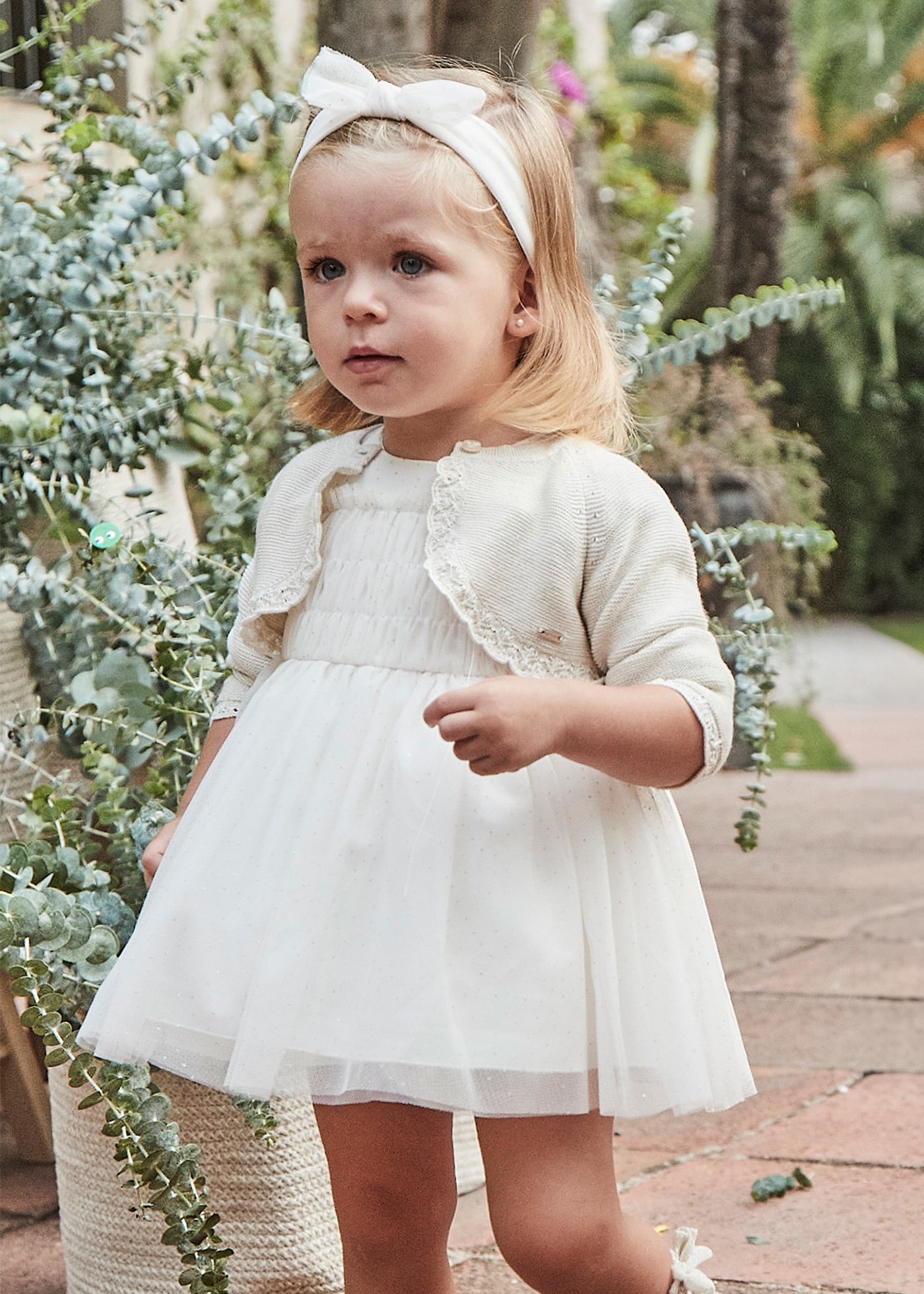 Baby dress with tulle headband