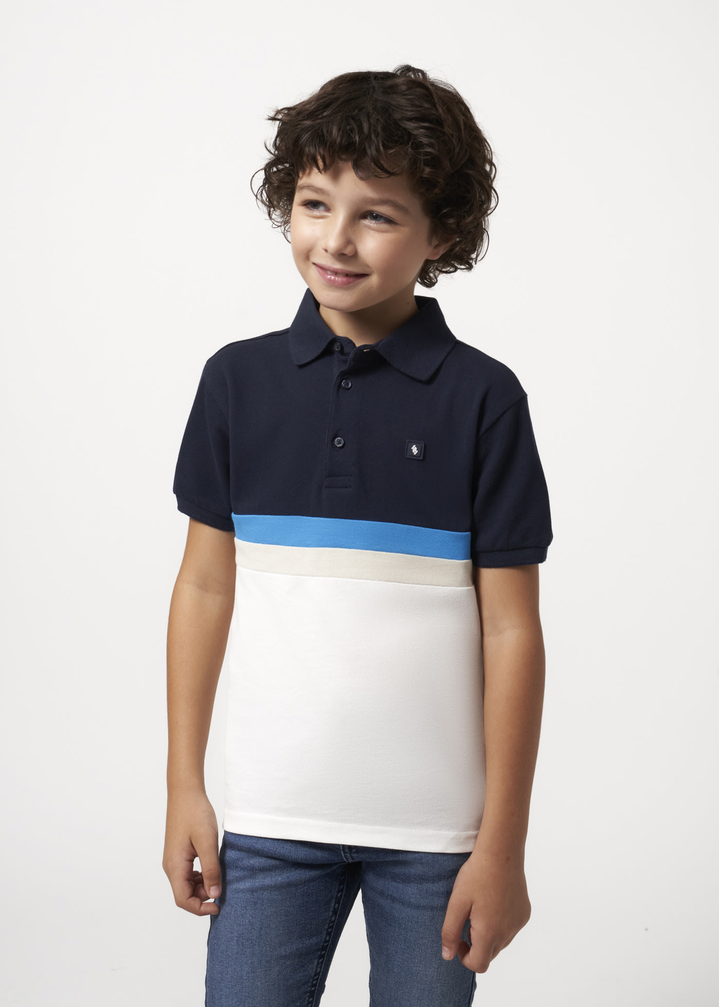 Boys color block polo shirt Better Cotton