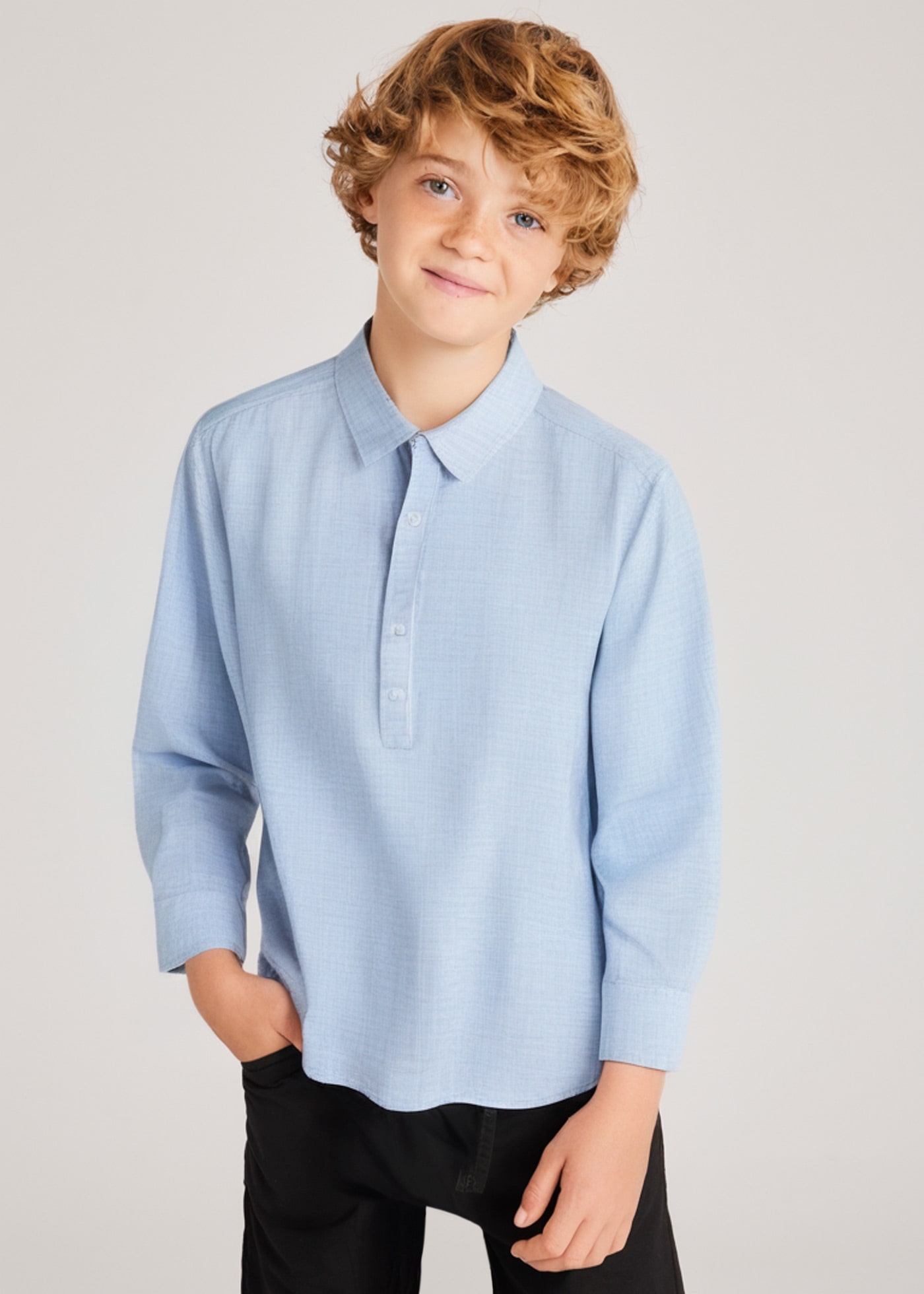 Boy long sleeve polo shirt