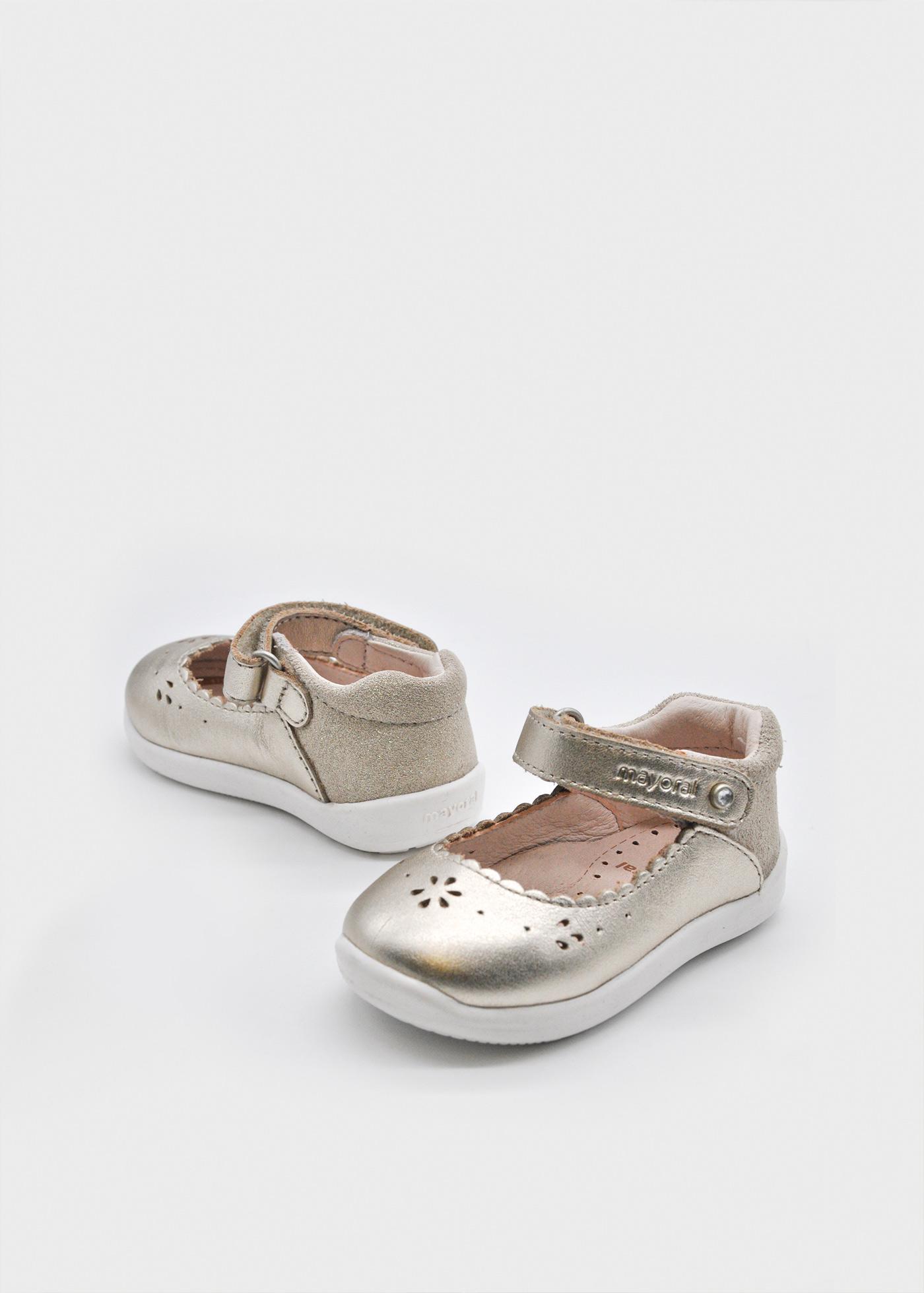 Baby openwork leather Mary Janes