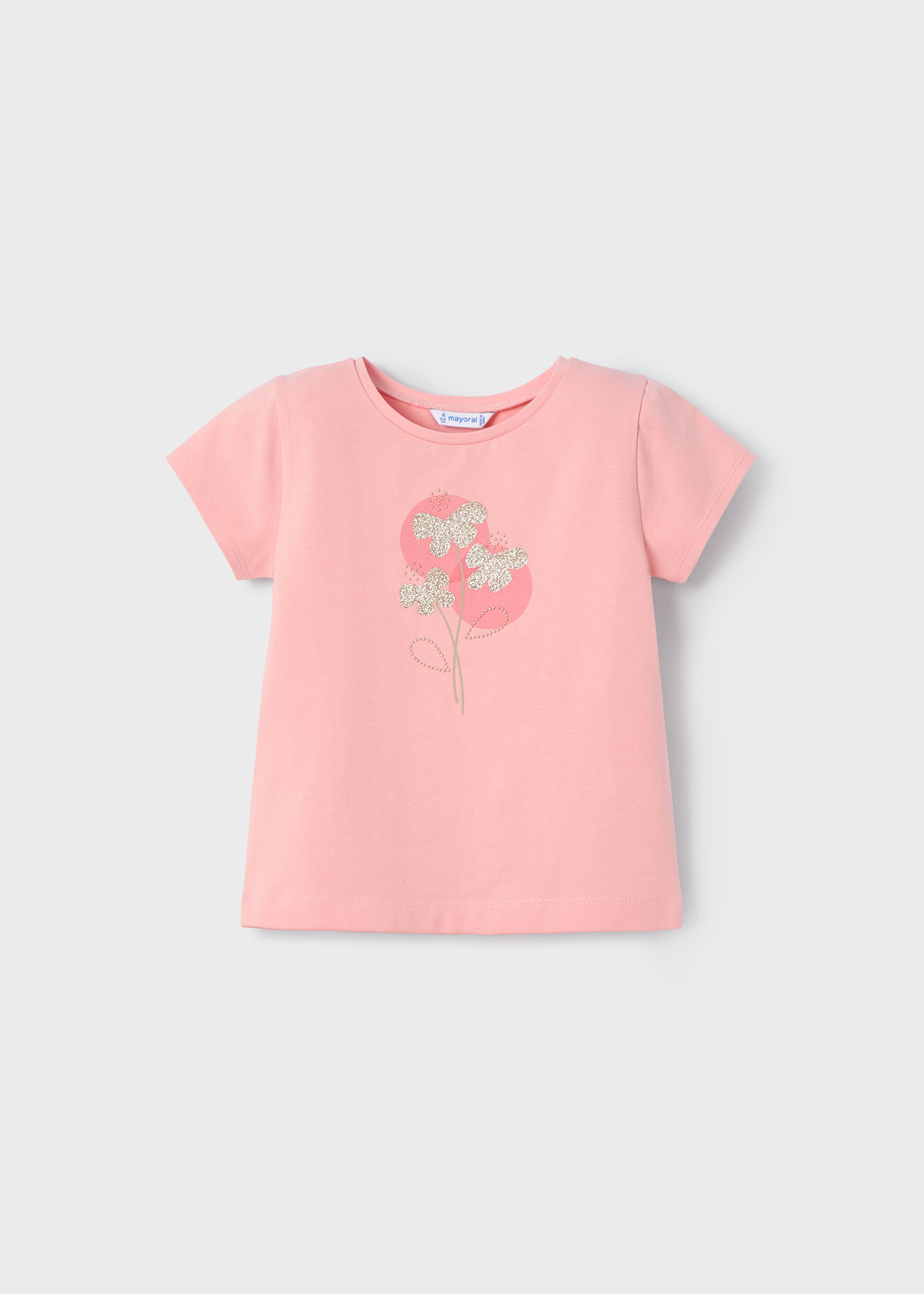 Maglietta basica fiori bambina