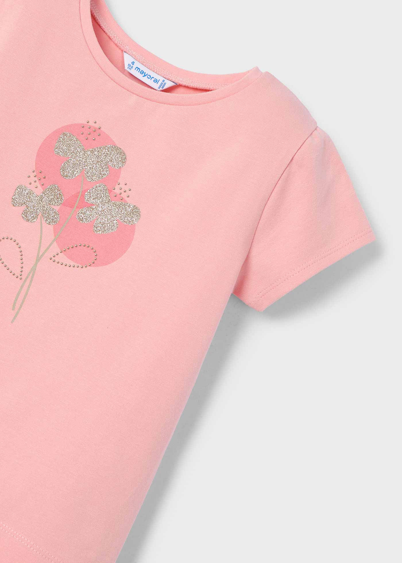 Camiseta básica flores niña