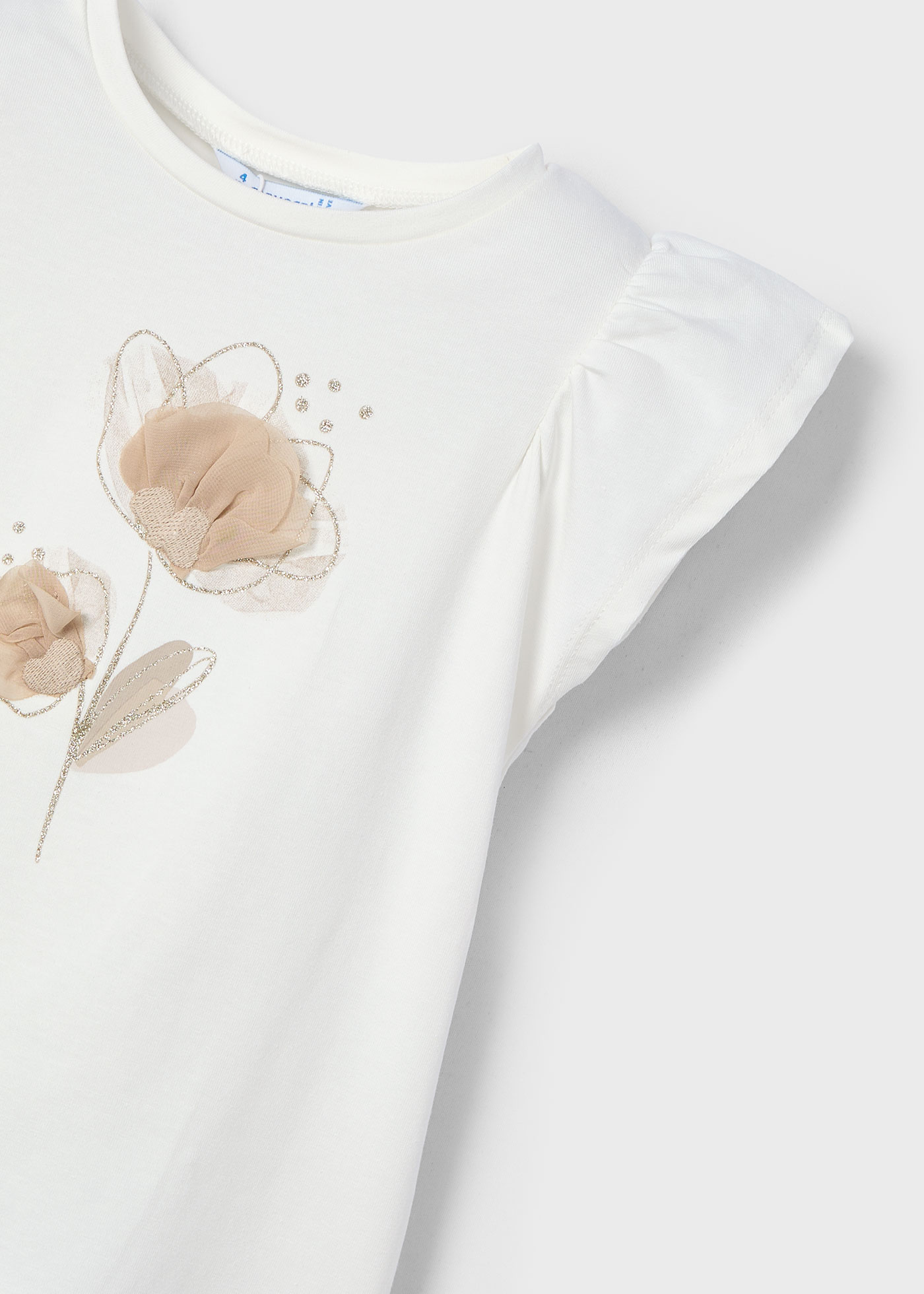 T-shirt fleur en relief fille