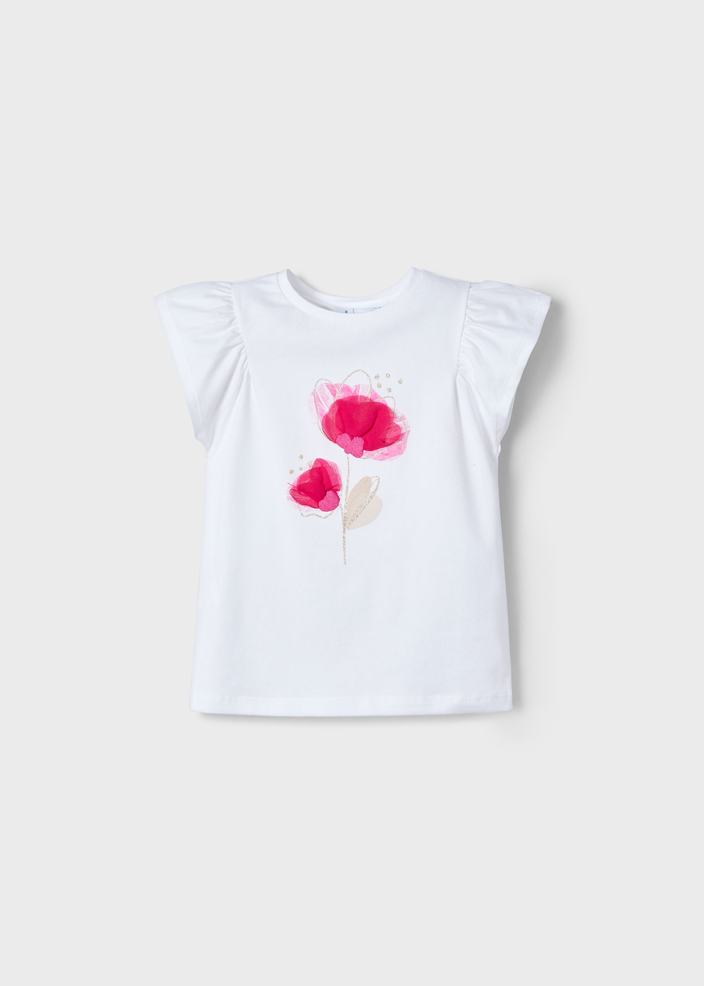 T-shirt fleur en relief fille