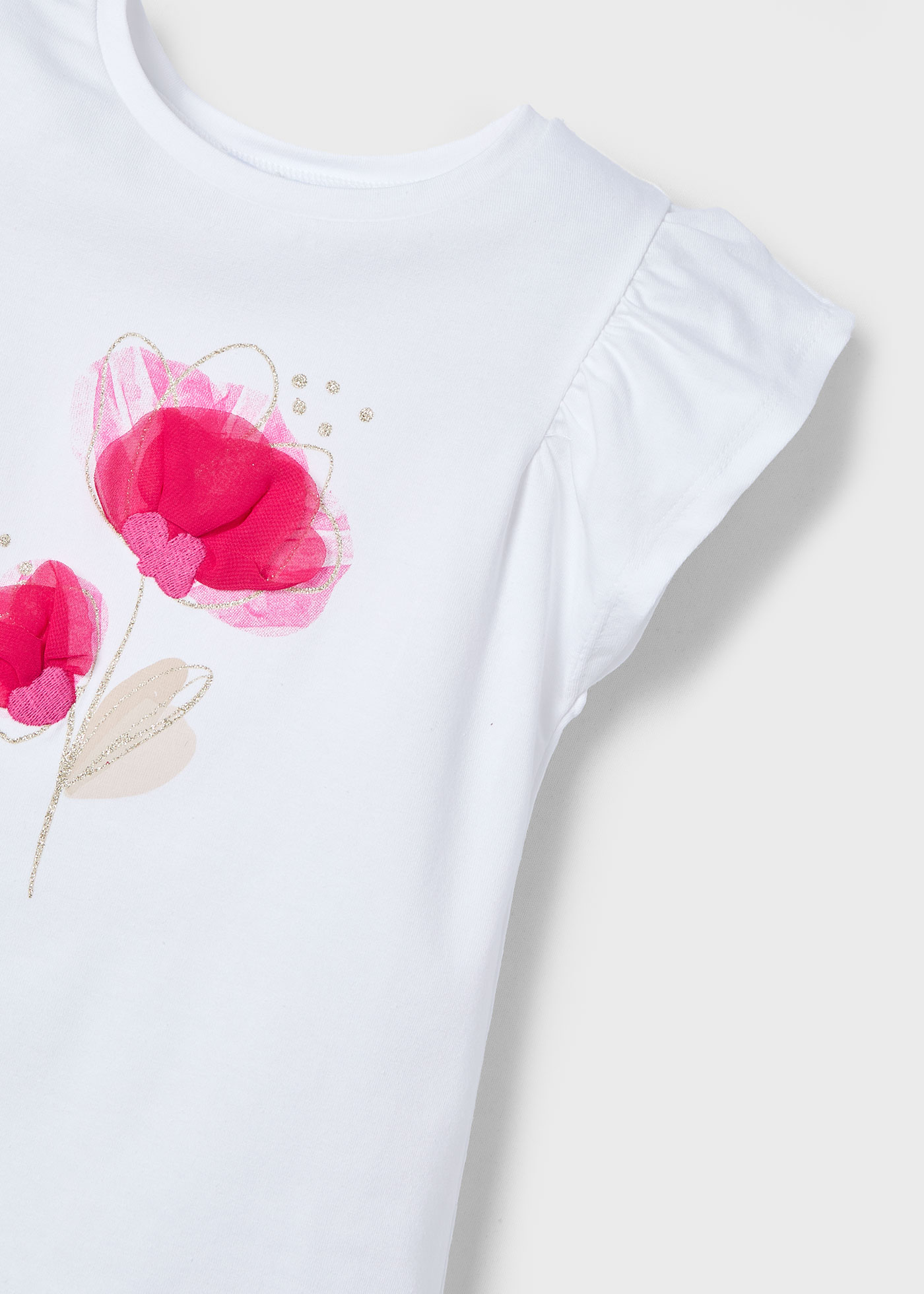 T-shirt fleur en relief fille