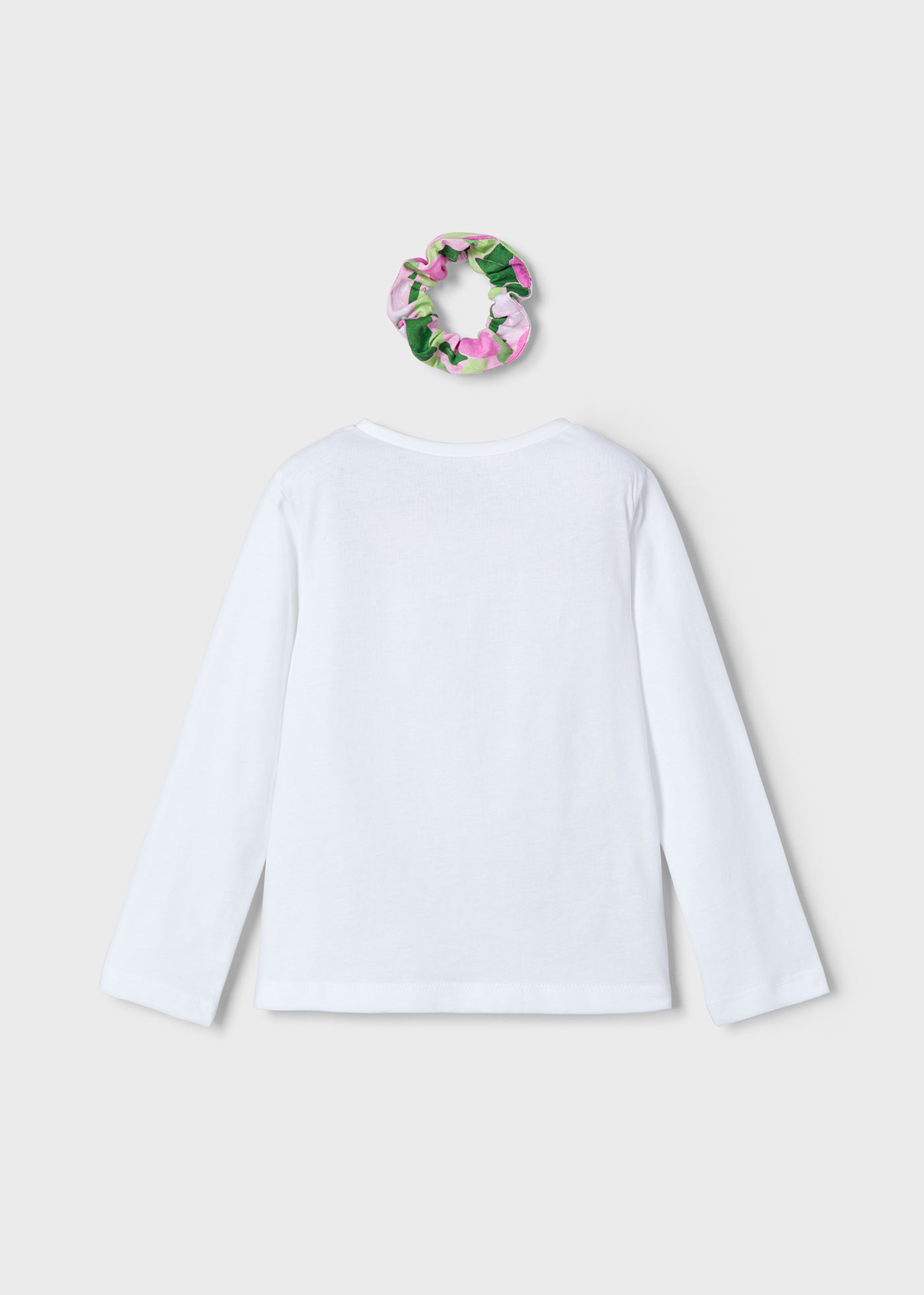 Girl Long-Sleeve T-Shirt with Hair Tie