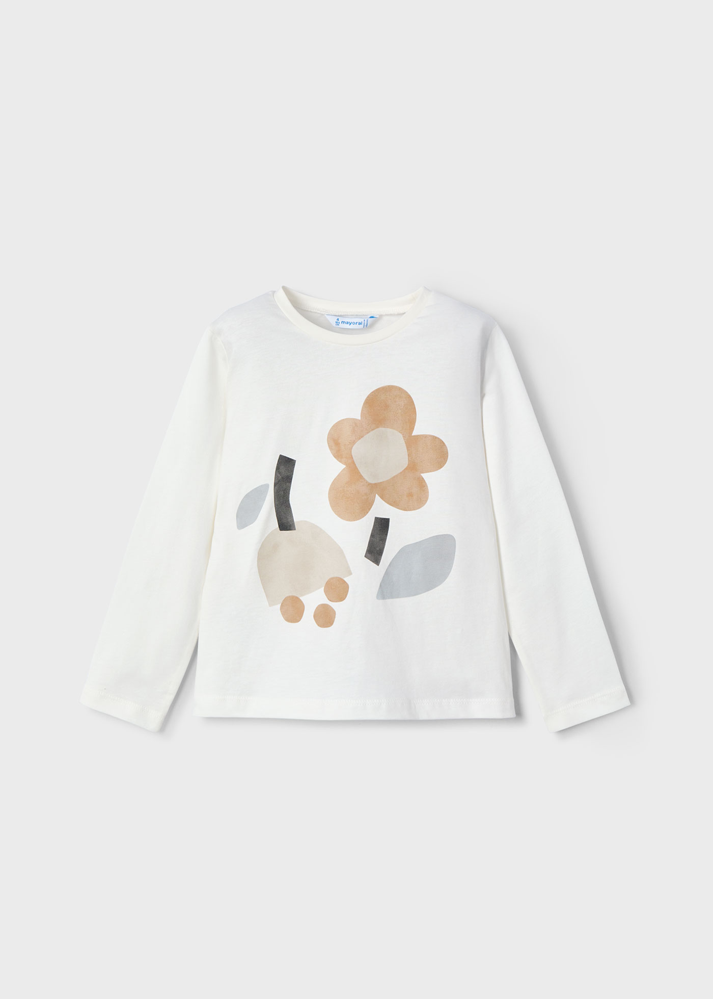 Maglietta manica lunga fiori bambina