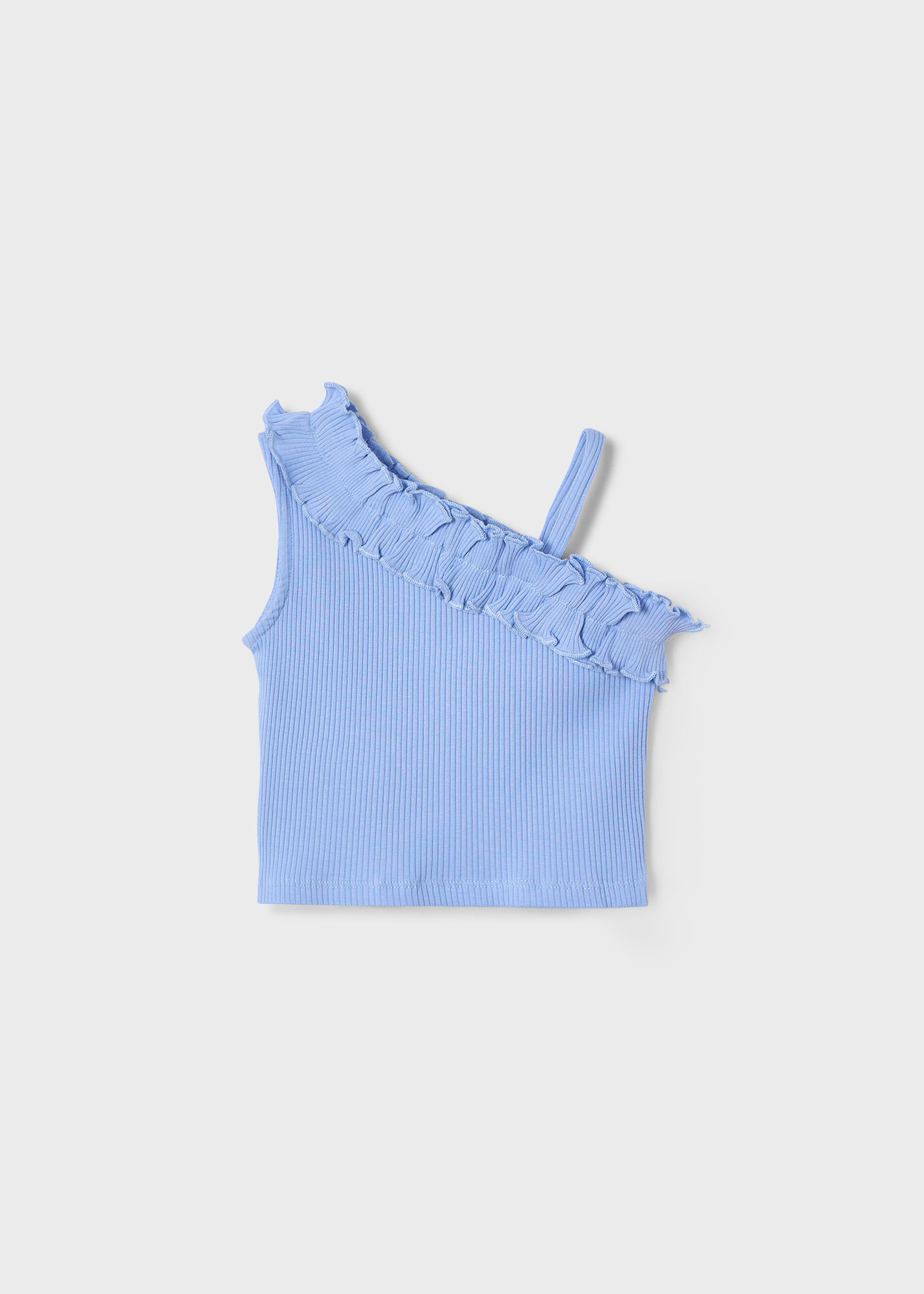 Girl asymmetric ruffle top