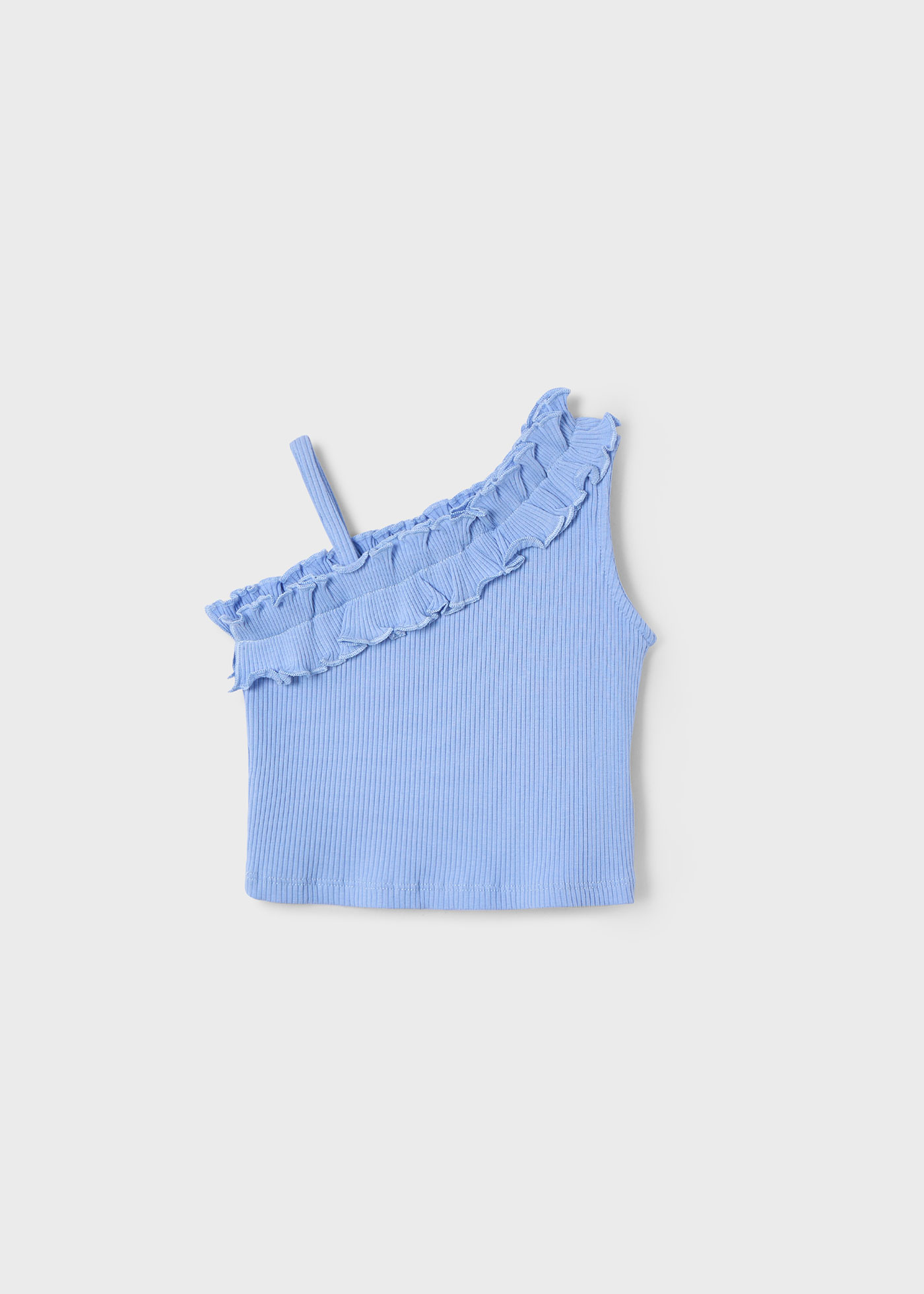 Girl asymmetric ruffle top