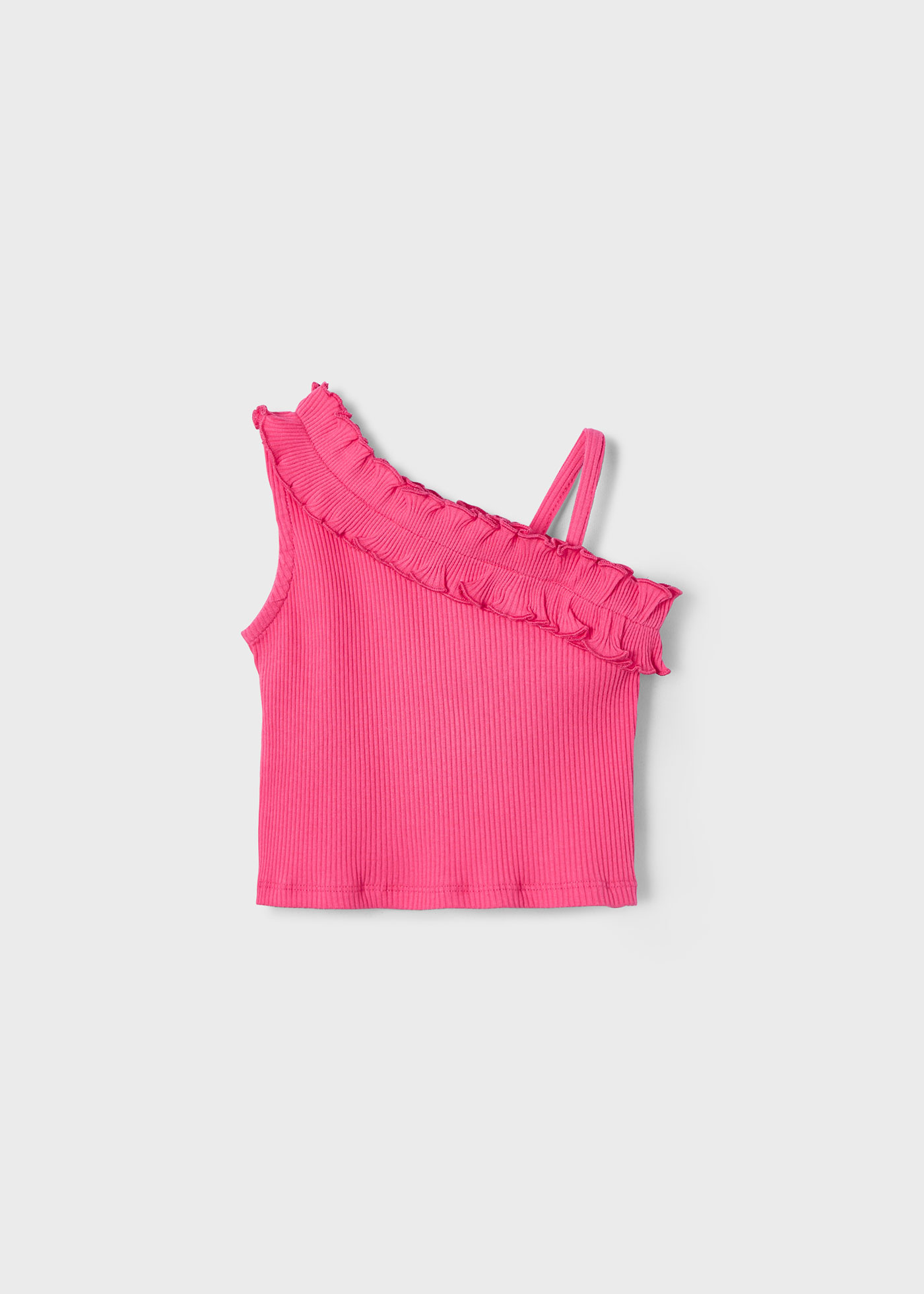 Girl asymmetric ruffle top