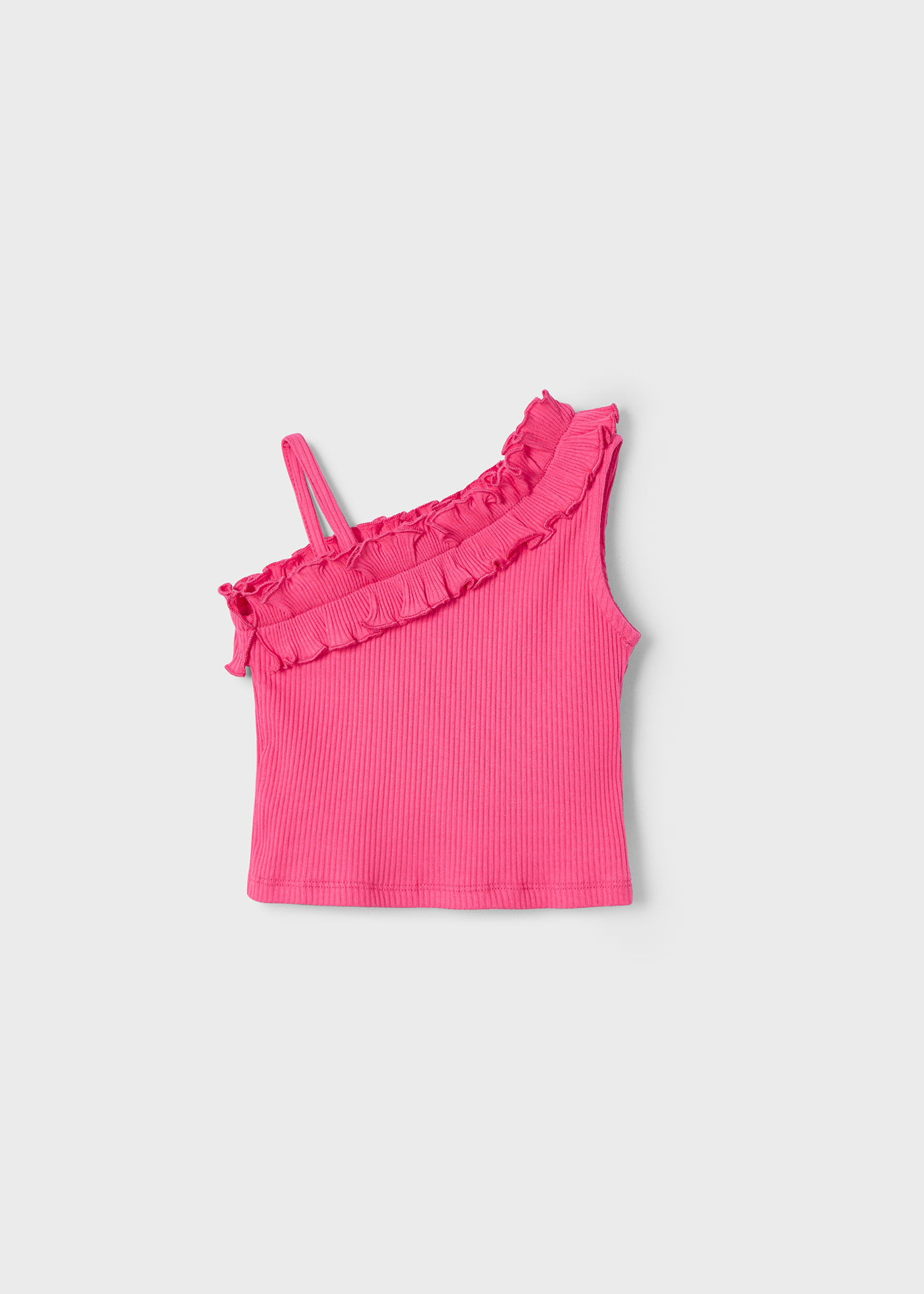 Girl asymmetric ruffle top