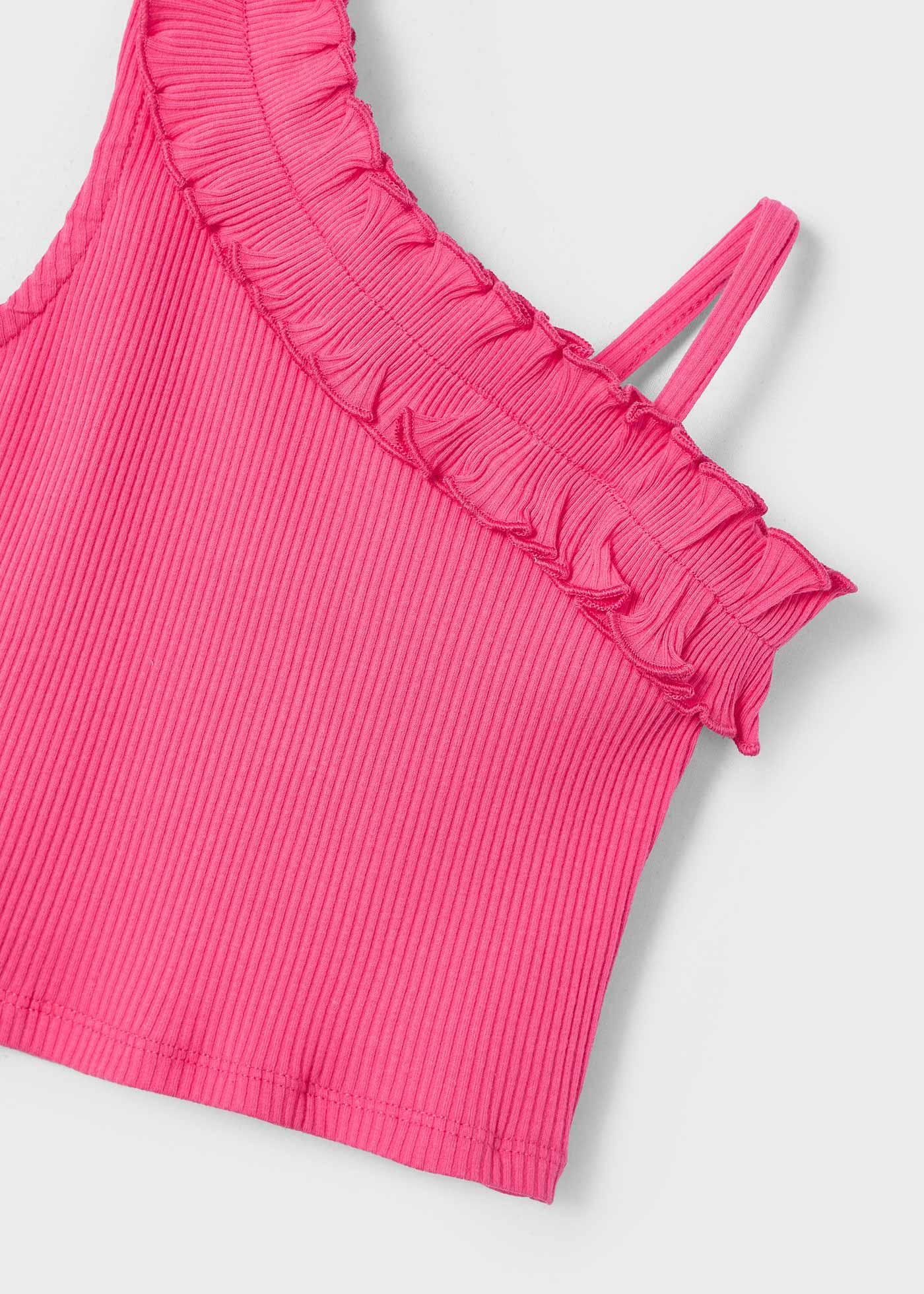 Top asimmetrico volant bambina
