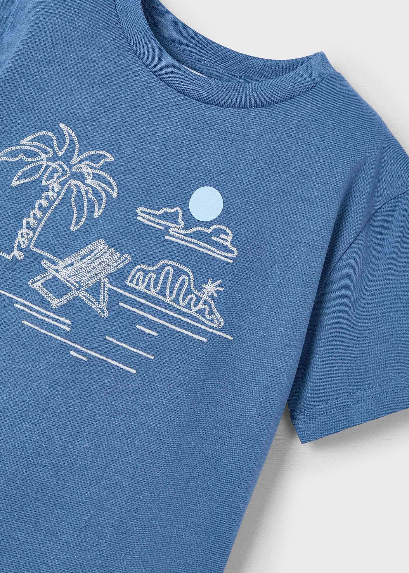 Tricou brodat plaja baiat