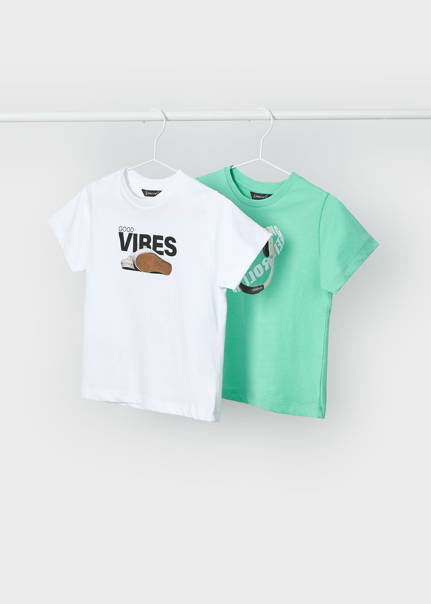 2er Set T-Shirt Motivdruck Jungen