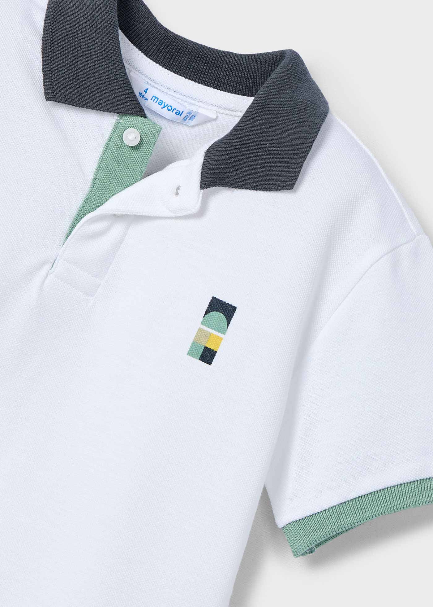 Boy back graphic print polo shirt