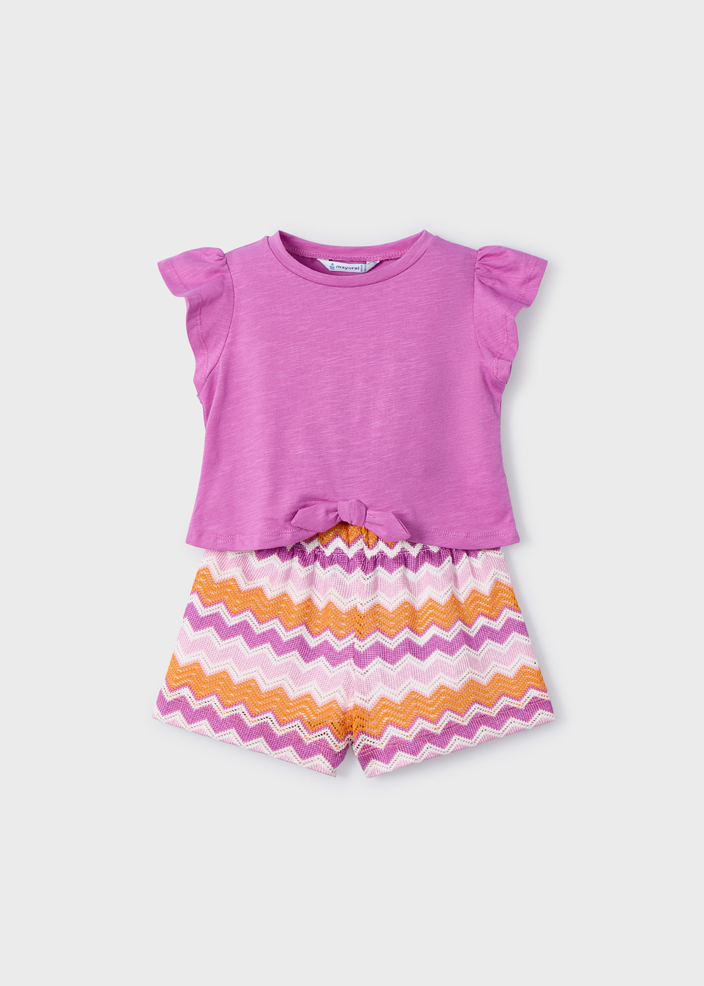 Conjunto short zigzag y playera niña