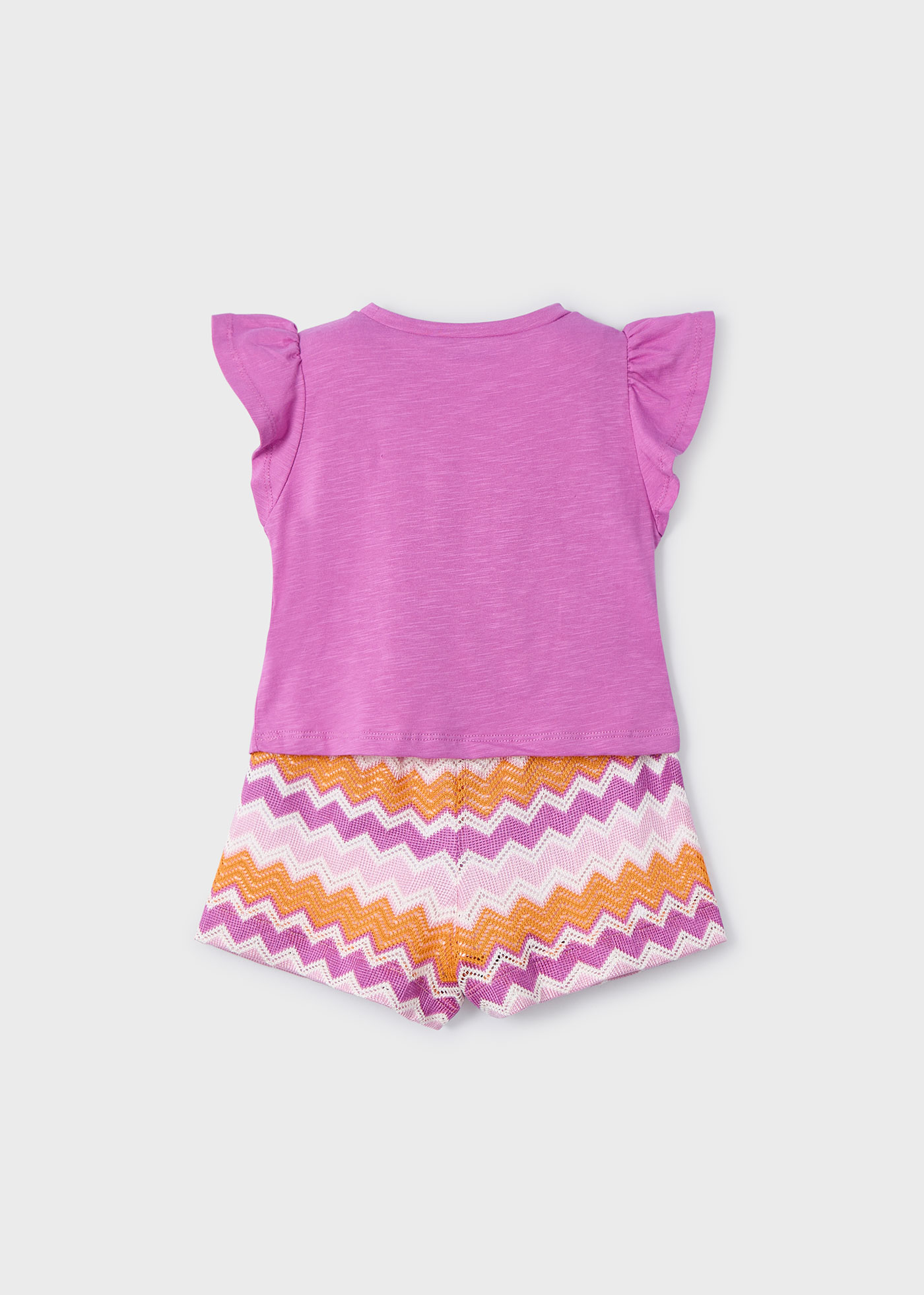 Conjunto short zigzag y playera niña