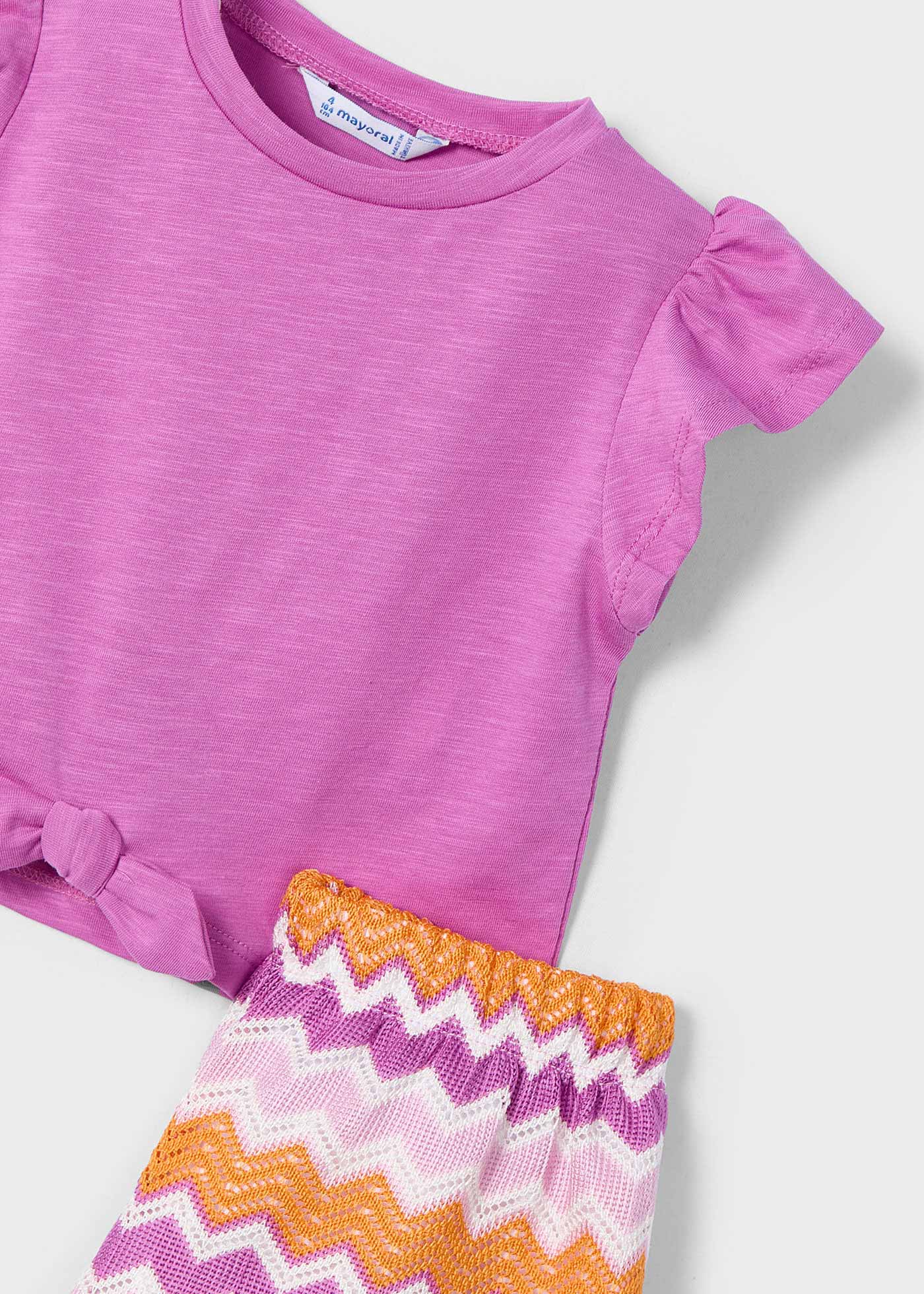 Conjunto short zigzag y playera niña