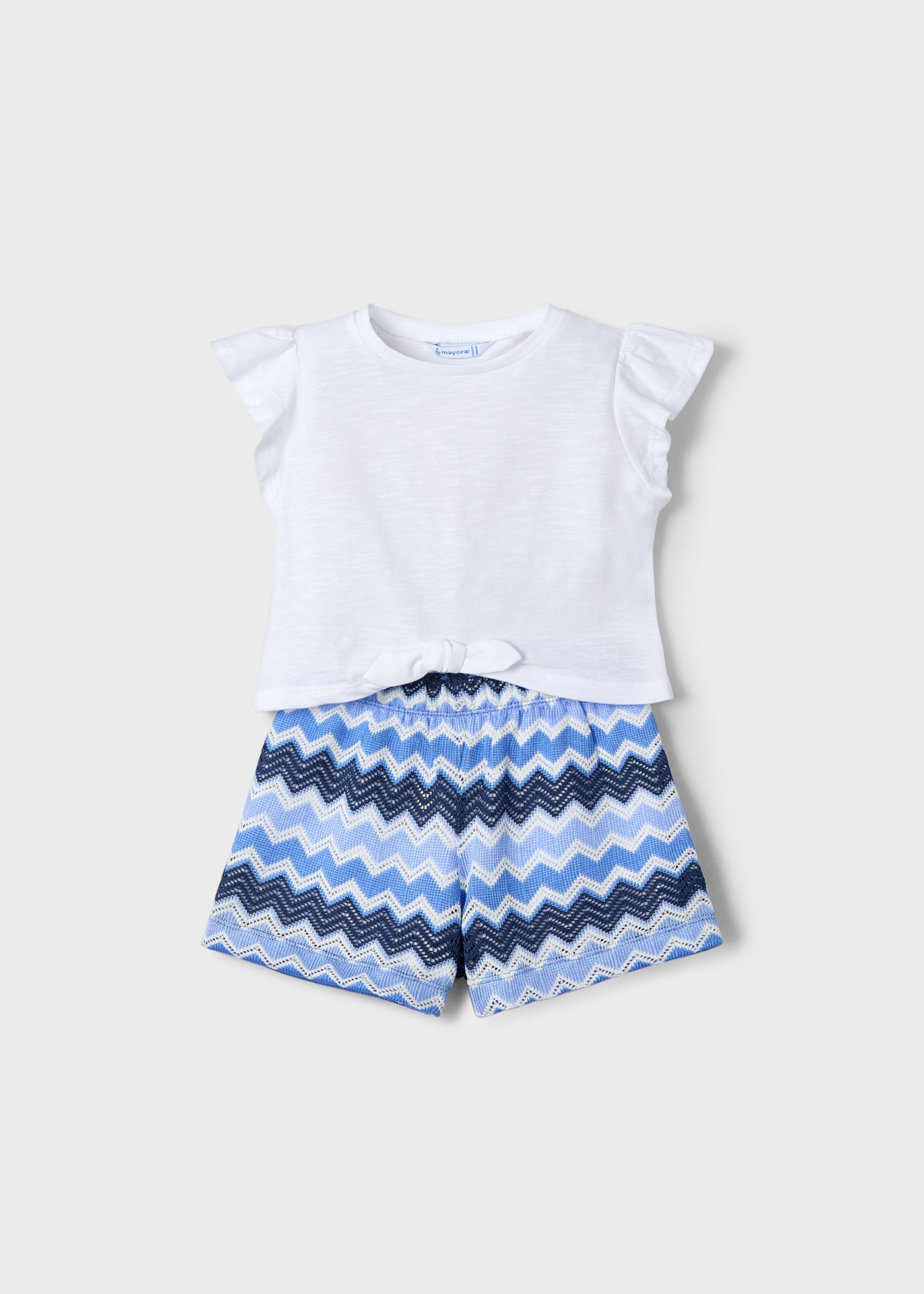 Completo shorts zigzag e maglietta bambina